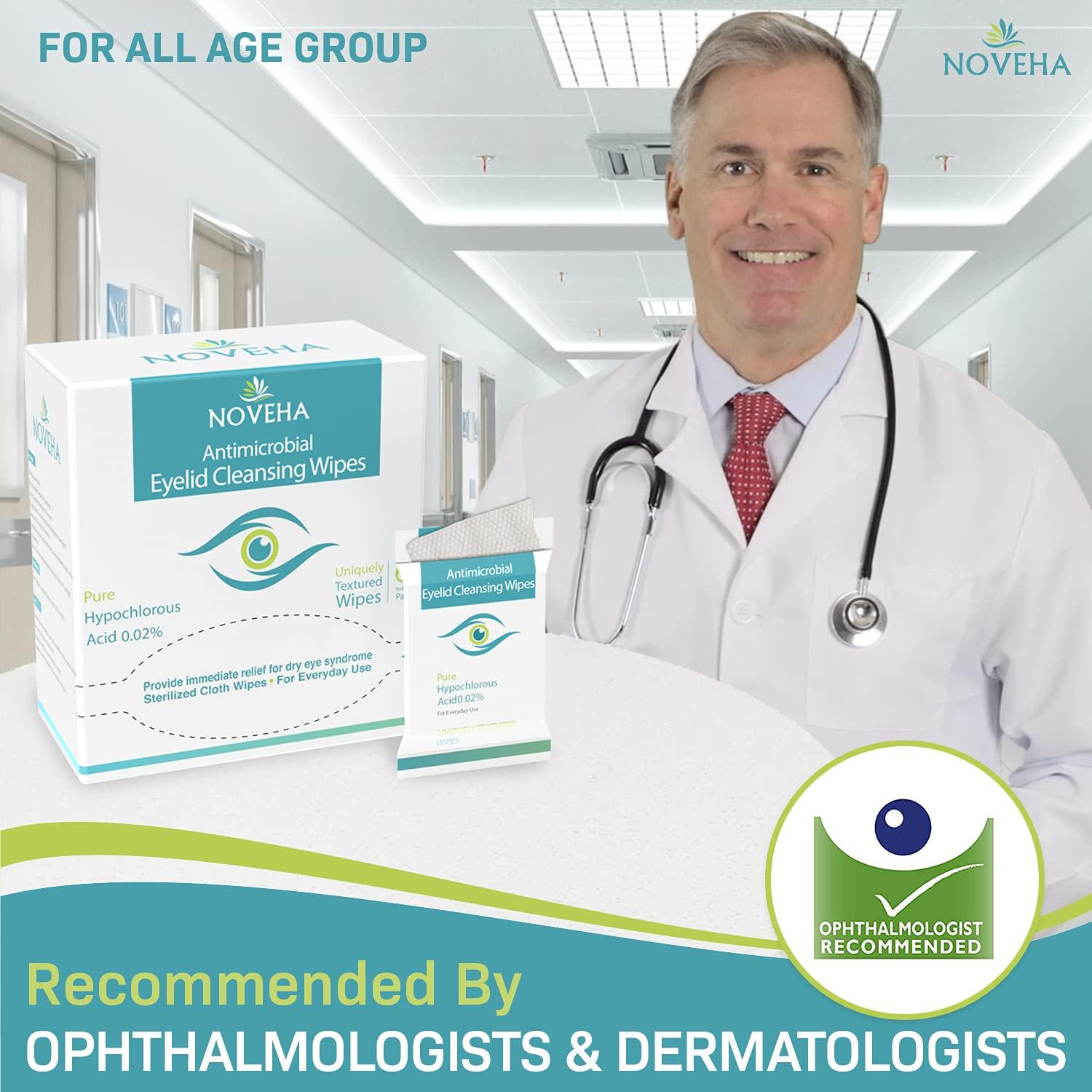 NOVEHA Eyelid & Lash Wipes For Itchy, Dry Eyes, Styes & Blepharitis