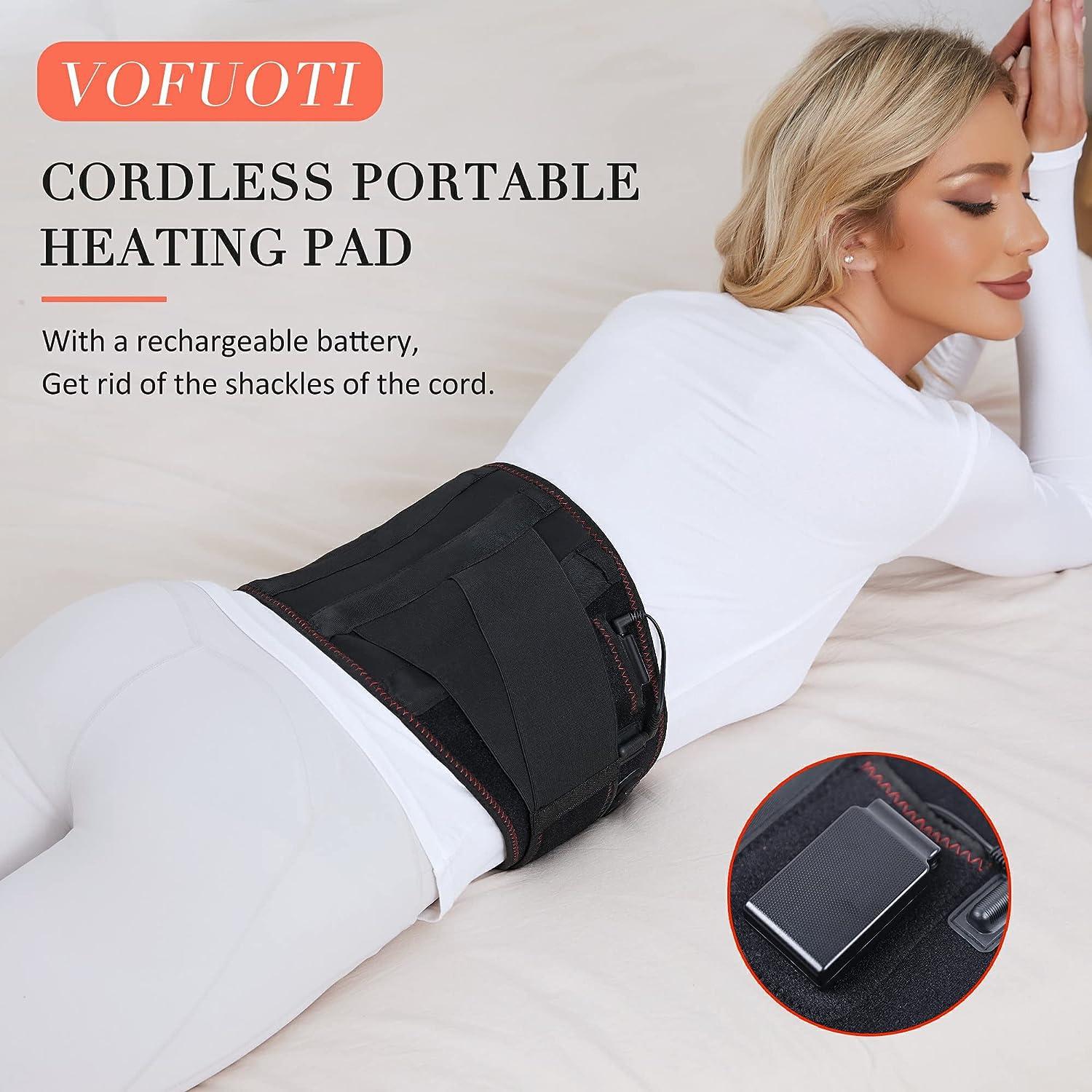 Vofuoti Cordless Heating Pad Heated Back Brace with Battery and