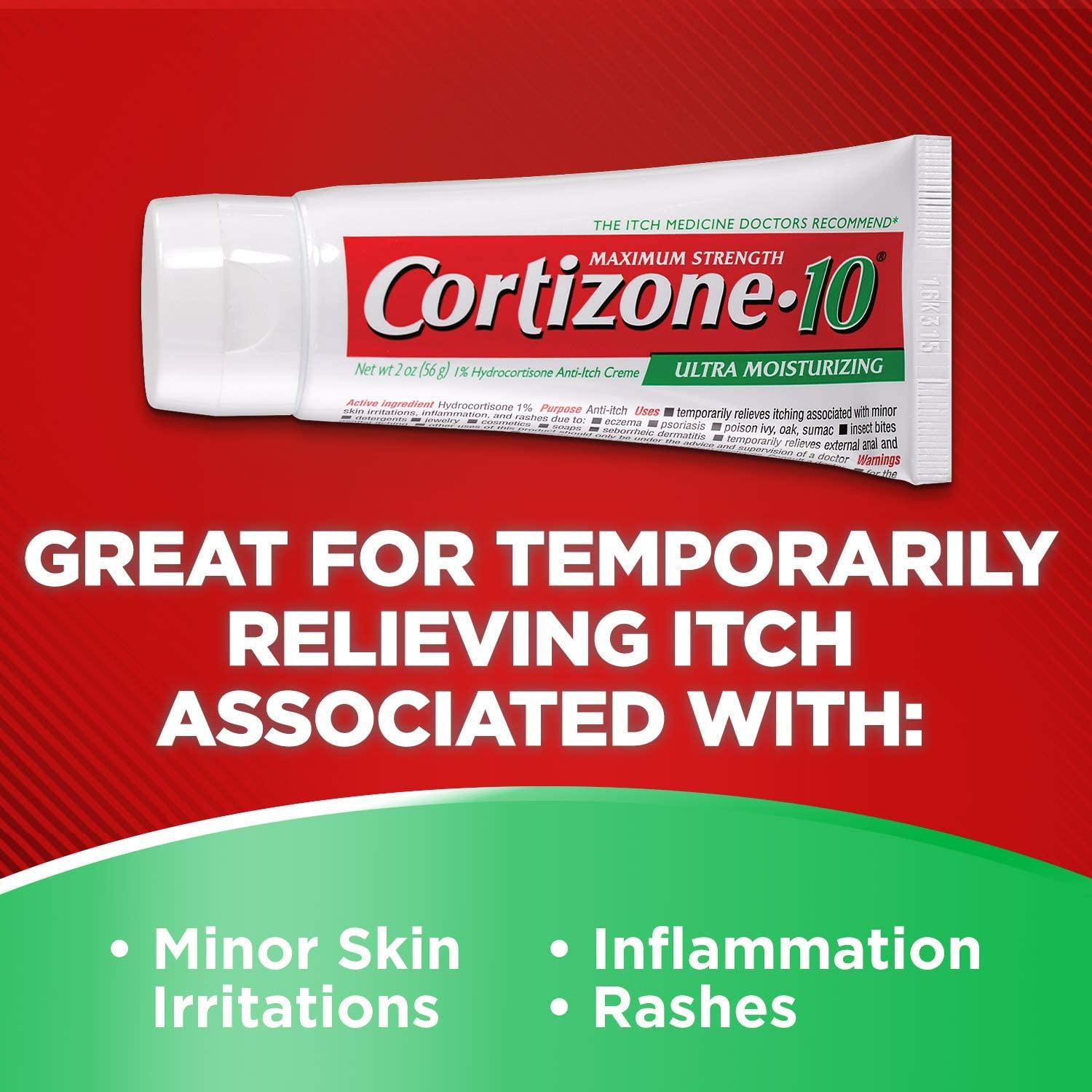 Cortizone 10 Maximum Strength Plus Ultra Moisturizing 2 oz., 1 Hydrocortisone AntiItch Creme 2