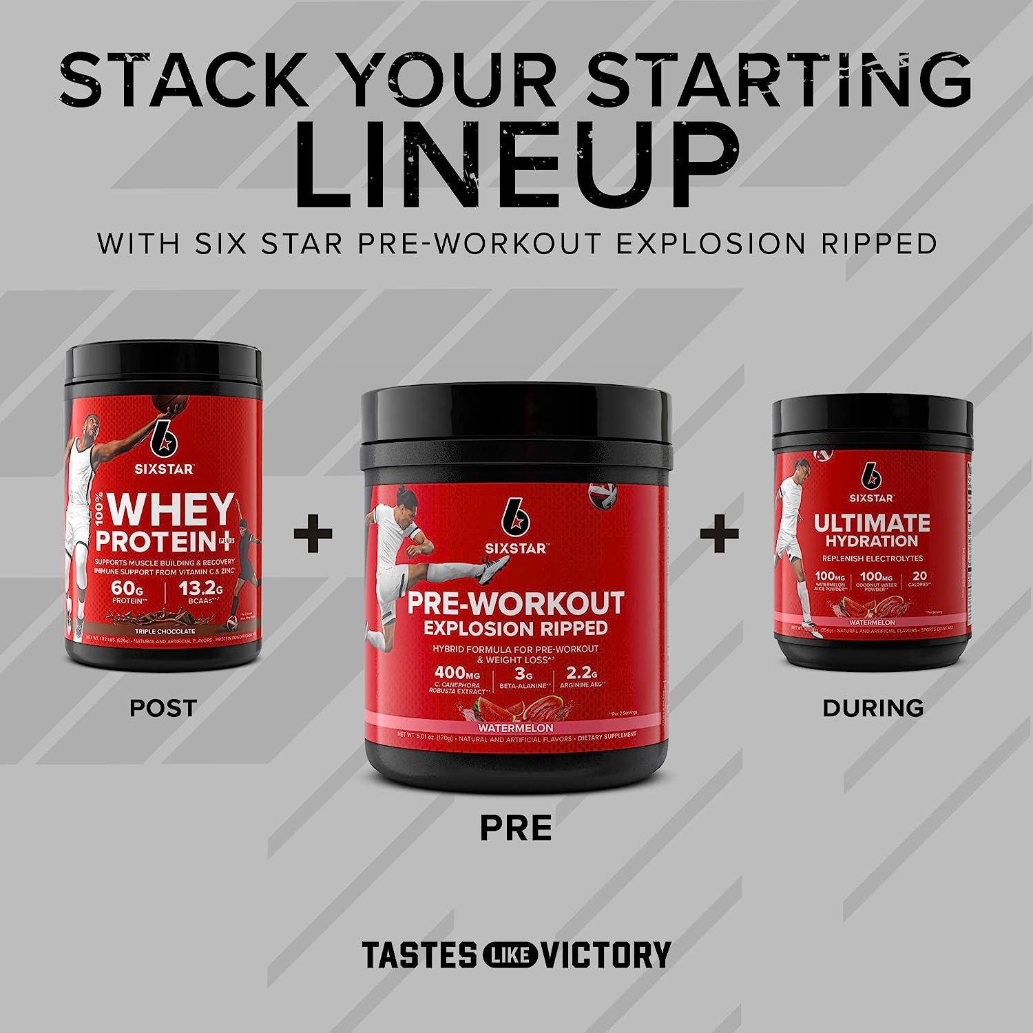 Six Star PreWorkout Explosion Ripped Watermelon 5.91 oz (168 g)