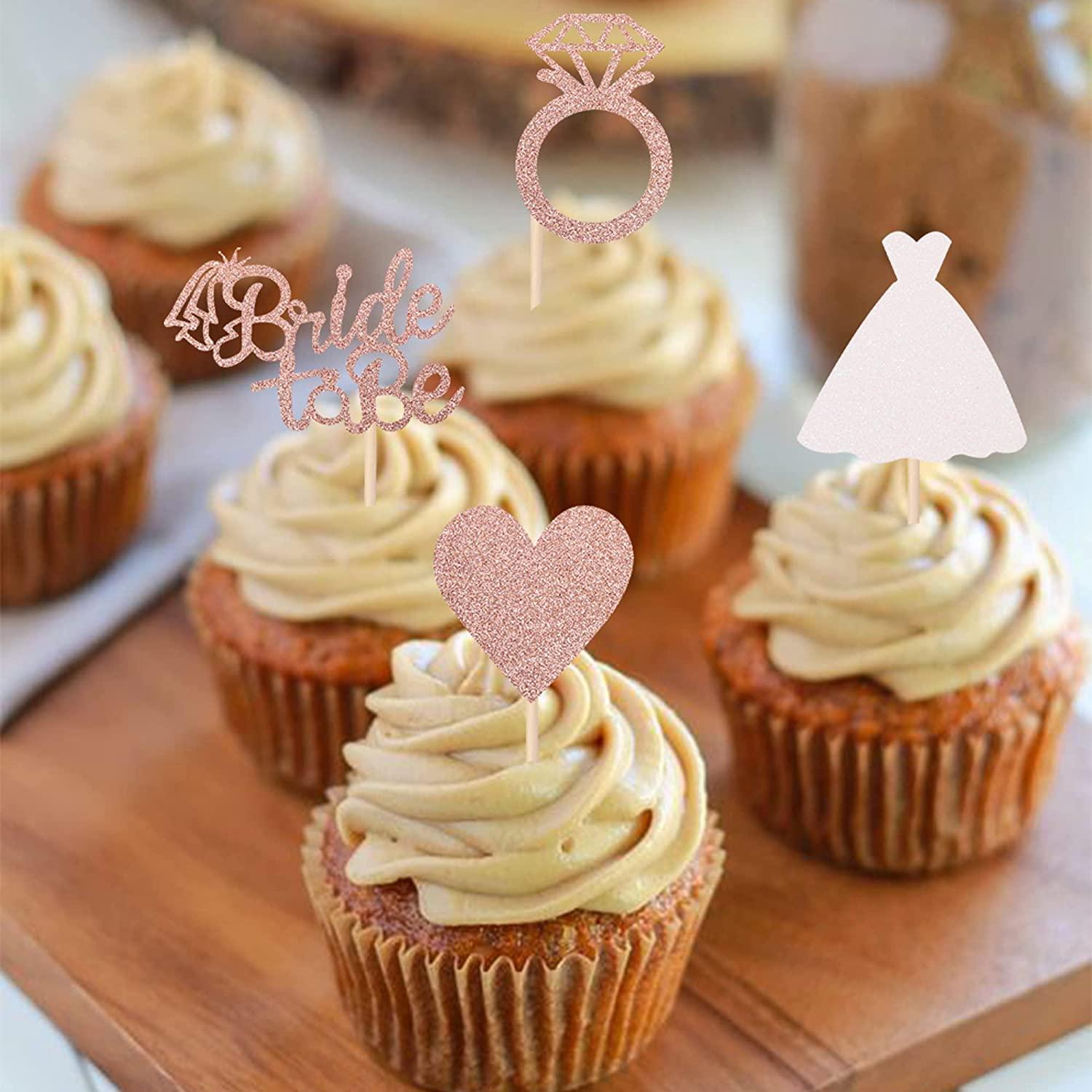 Bride to Be Cupcake Toppers 24 PCS Wedding Bridal Shower Bachelorette