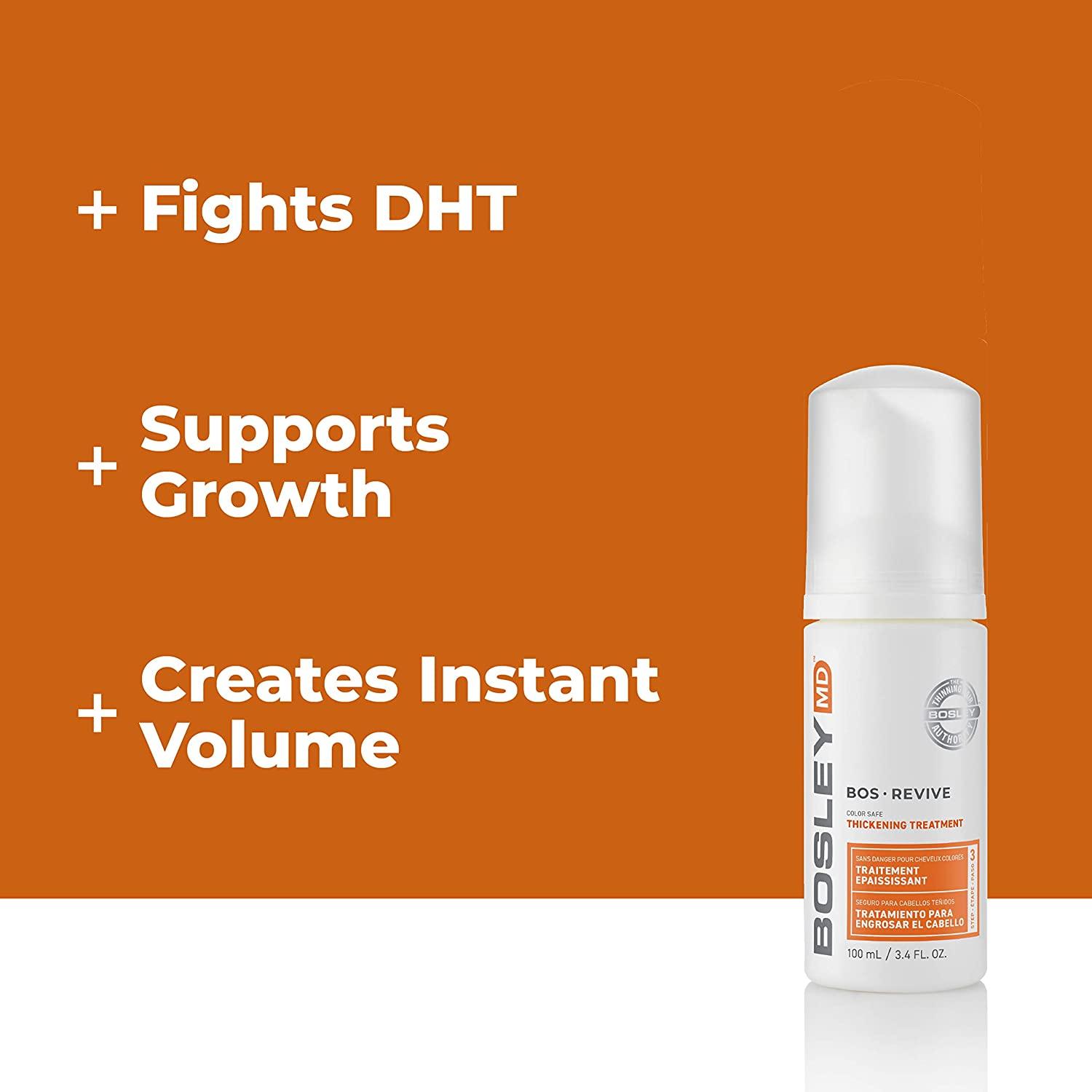 BosleyMD Kit for Longer, Thicker, Fuller Hair with Saw Palmetto, 3