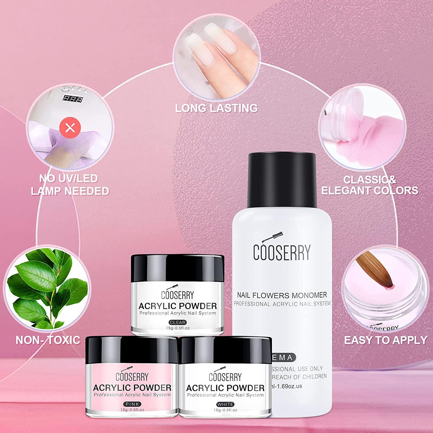 Cooserry Acrylic Nail Kit with Drill and UV Light Acrylic Powder and