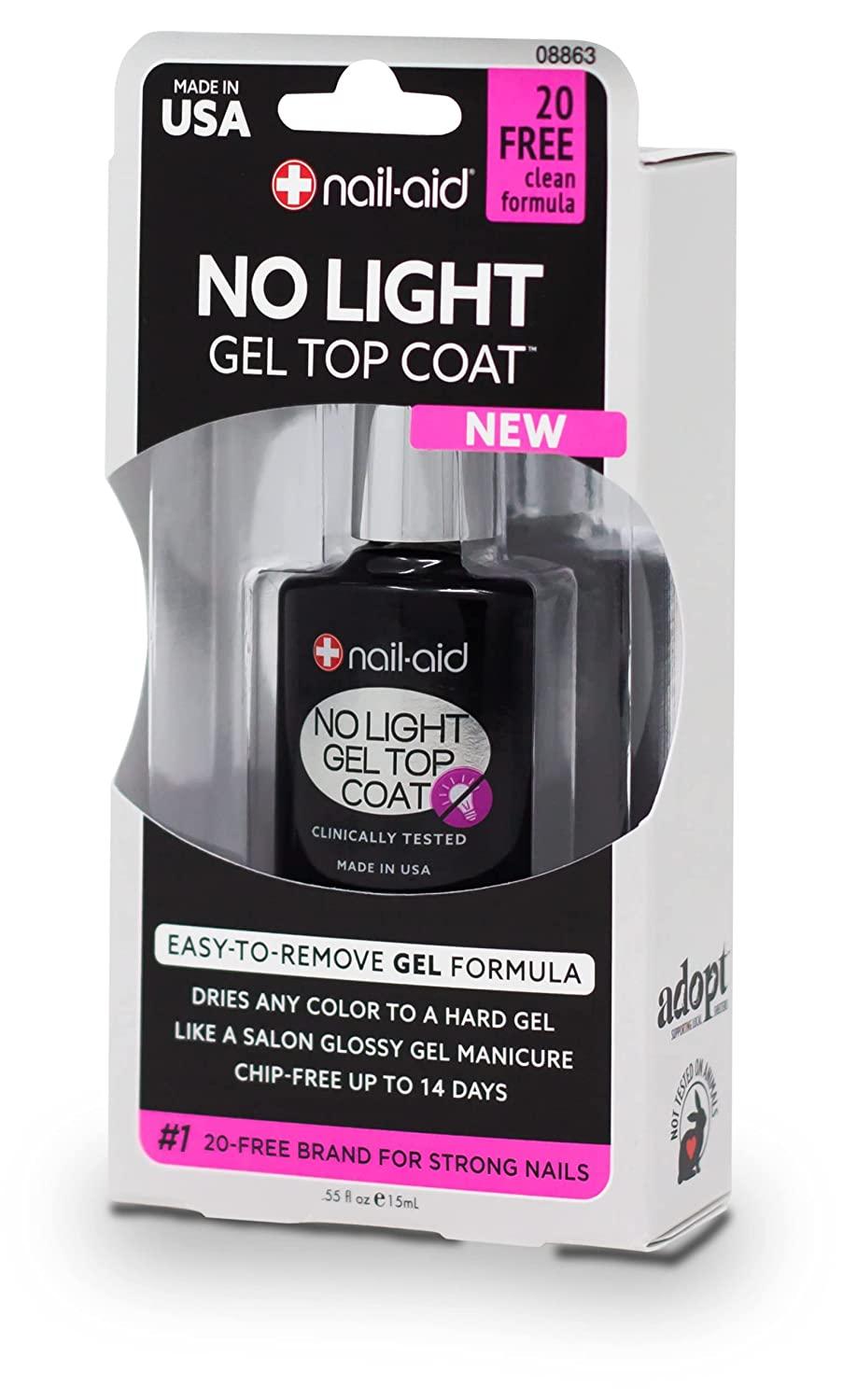 NAILAID Nolight Gel Top Coat, Clear, 0.55 Fluid Ounce