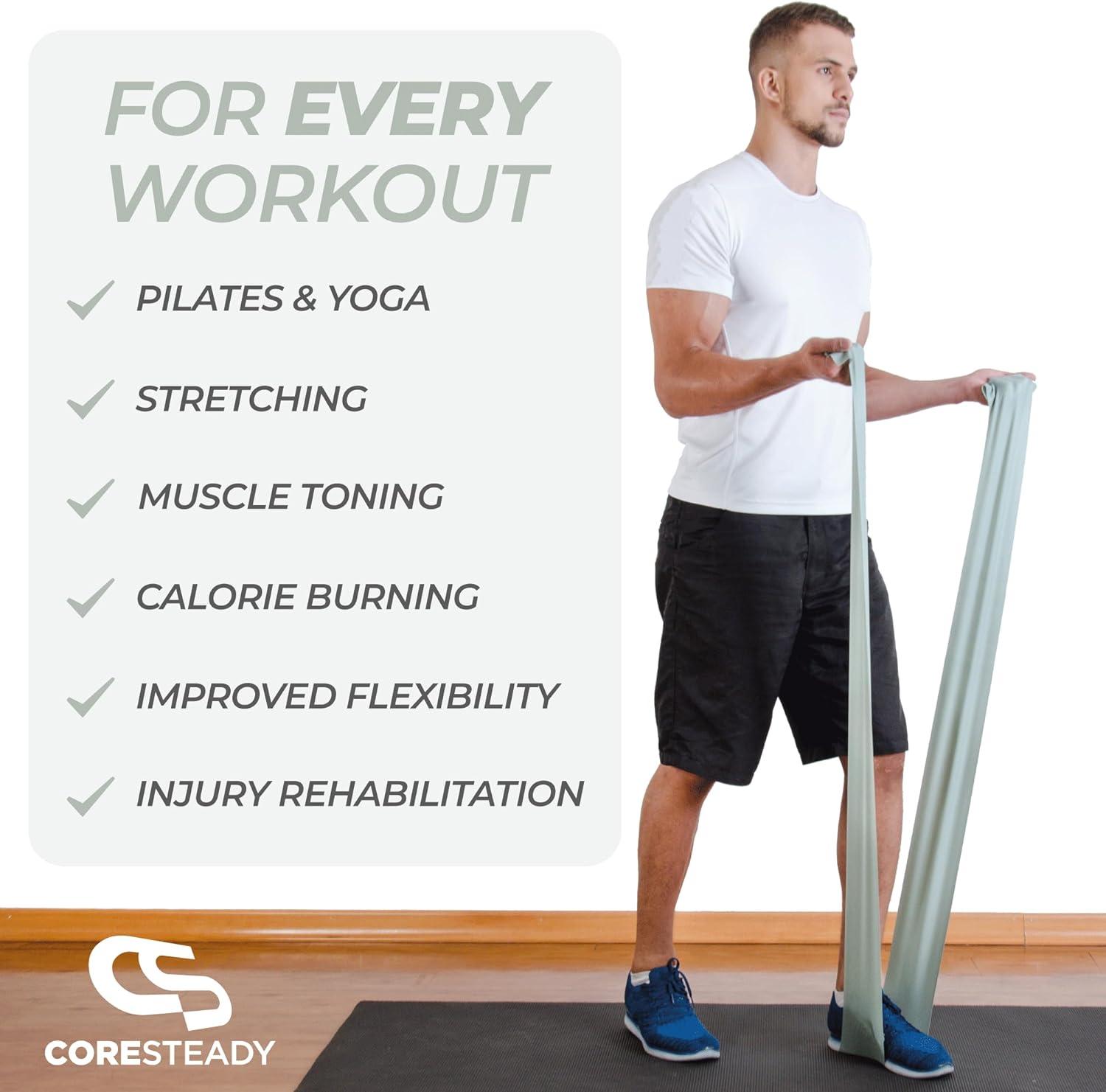 Coresteady Slate Grey 2m Resistance Band for Men & Women - Build ...