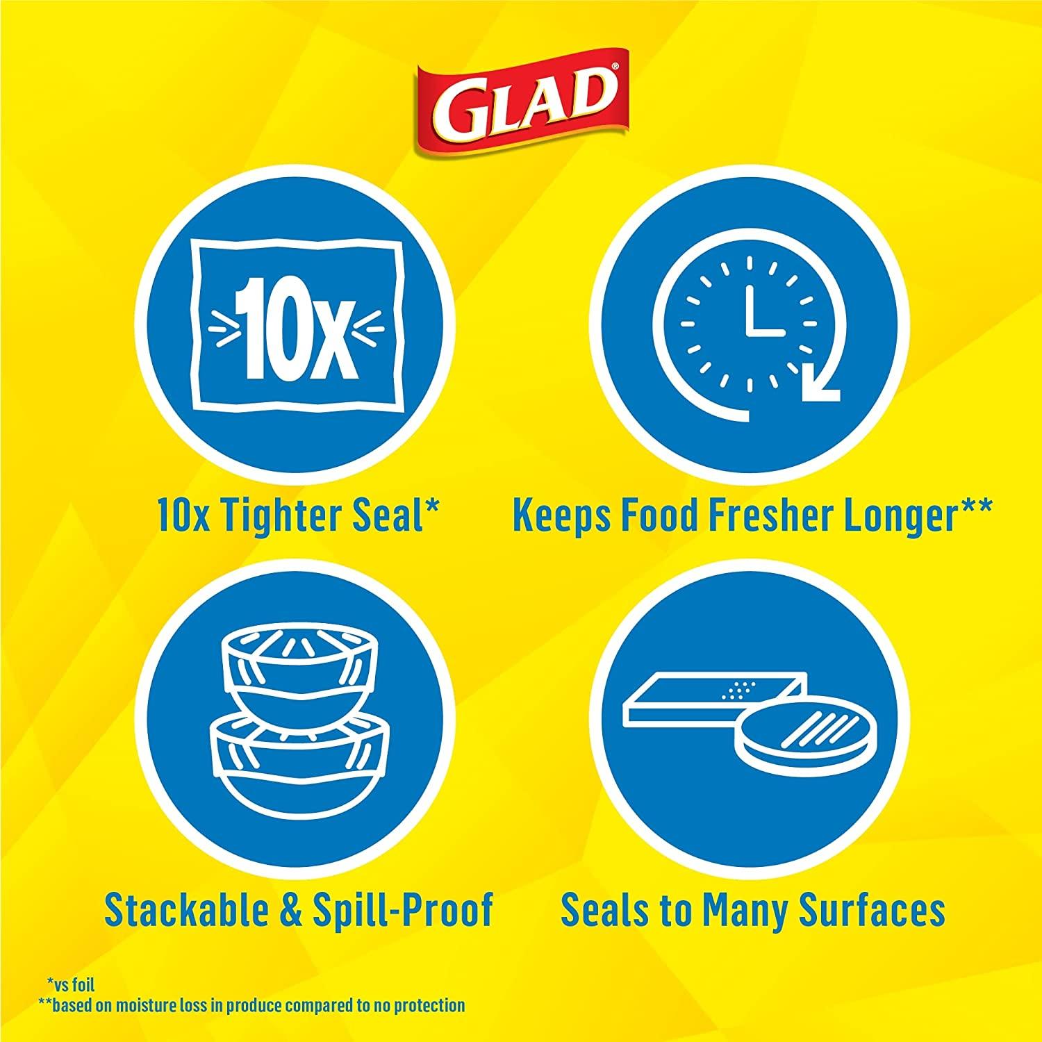 Glad Plastic Food Wrap Variety Pack - Press'n Seal Wrap - Freezer Wrap - Cling  Wrap, Pack Of 3 