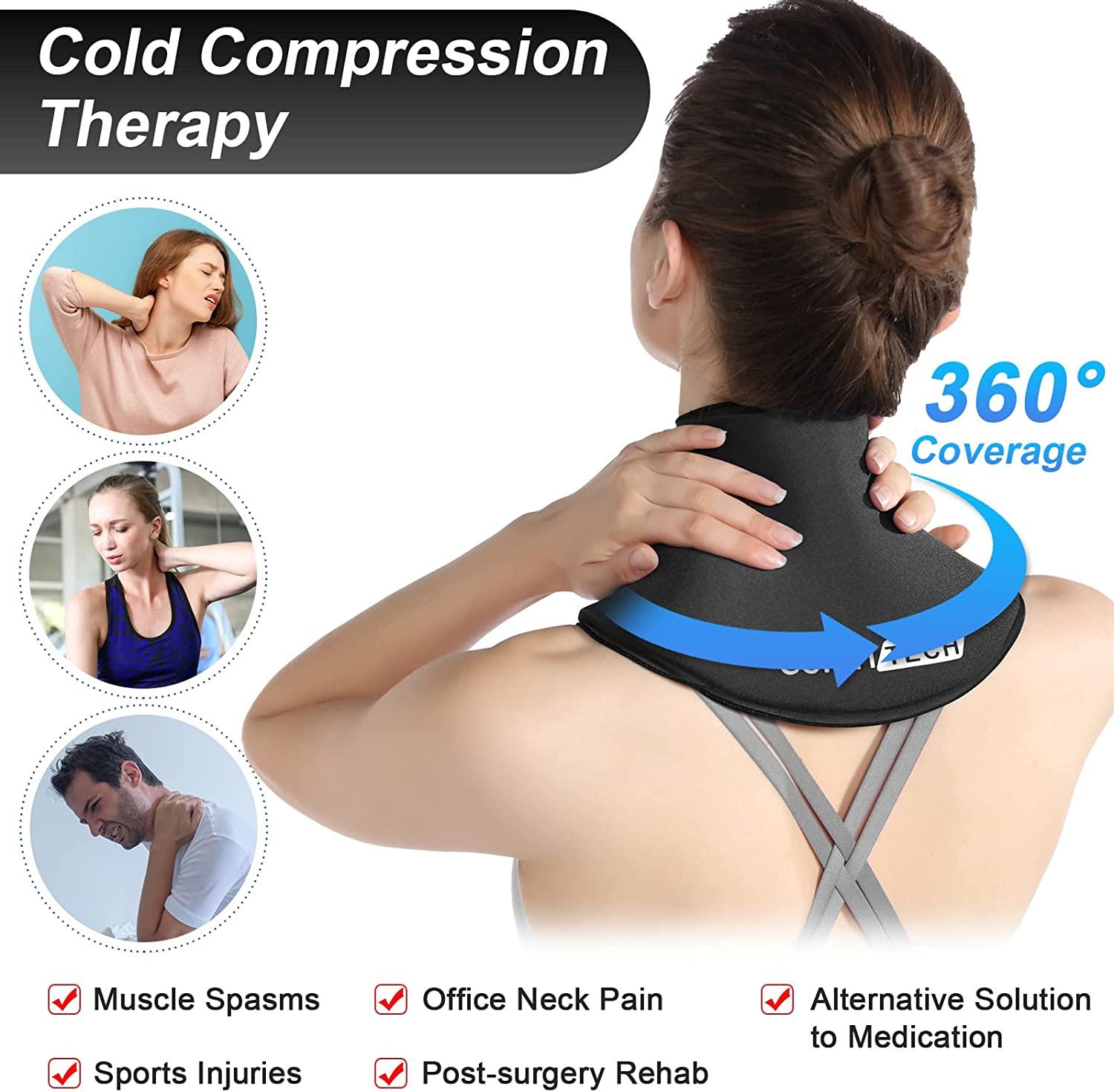 ComfiTECH Neck Ice Pack Wrap Gel Reusable Ice Packs for Neck Pain Relief, Cervical Cold Compress