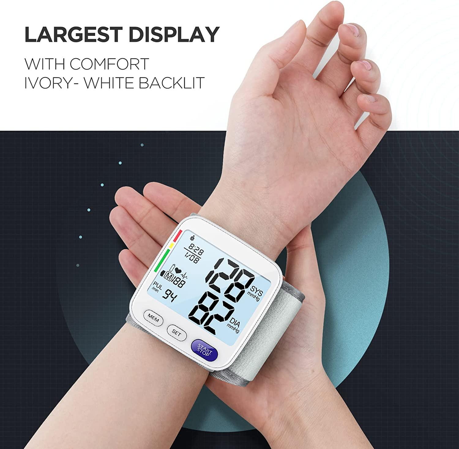 Blood Pressure Monitor Wrist Cuff - Accurate Automatic Digital BP
