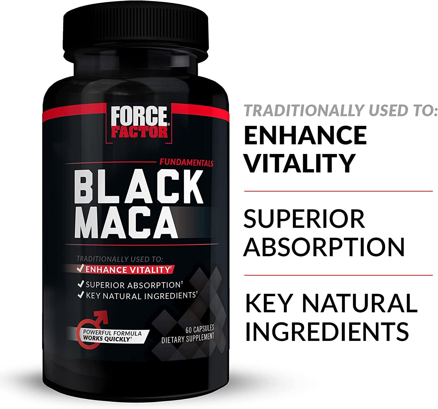 Black Maca Root Vitality Supplement for Men 1000mg 60 Capsules