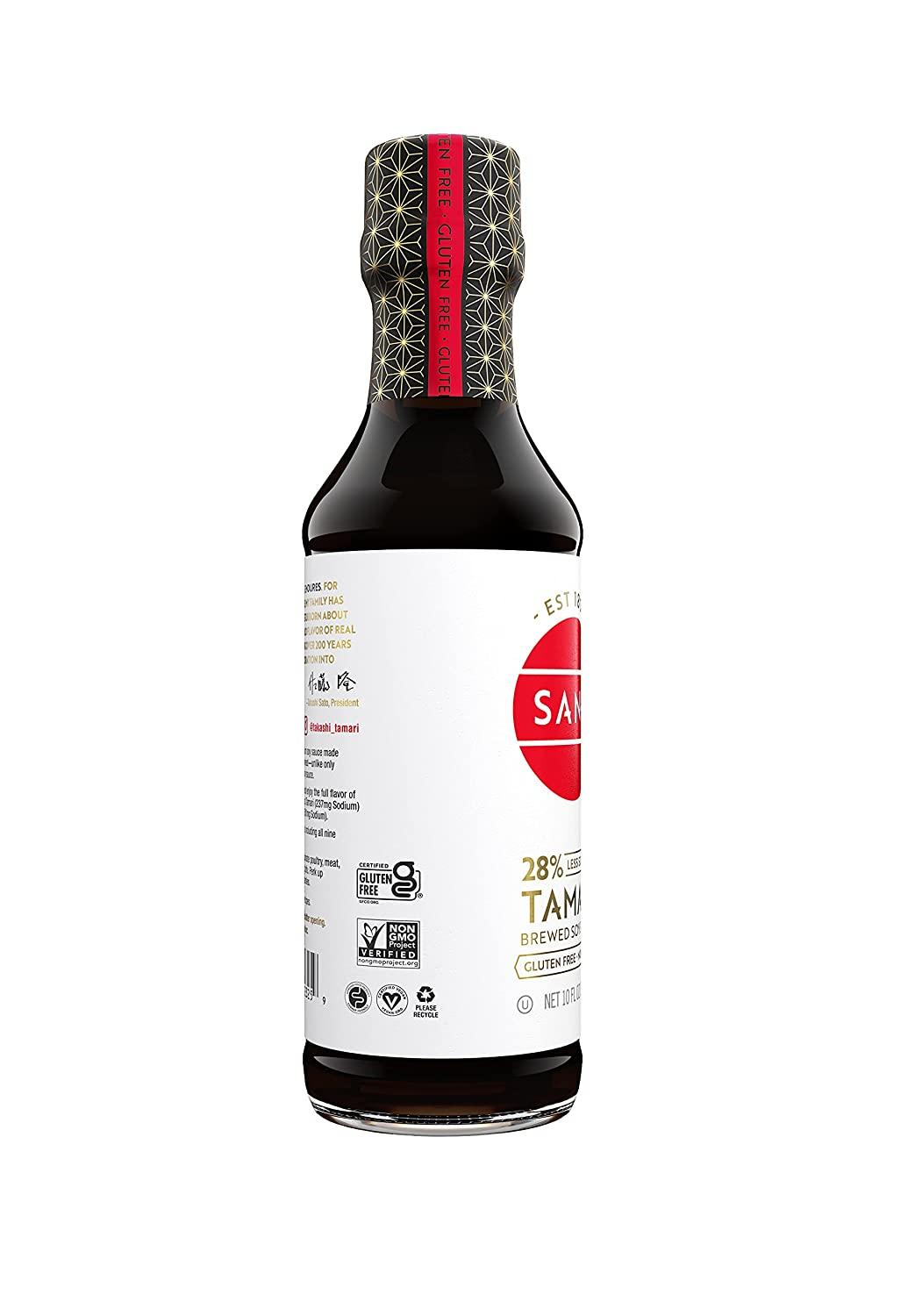 SanJ Gluten Free Tamari Soy Sauce, Reduced Sodium Vegan, Kosher, Non