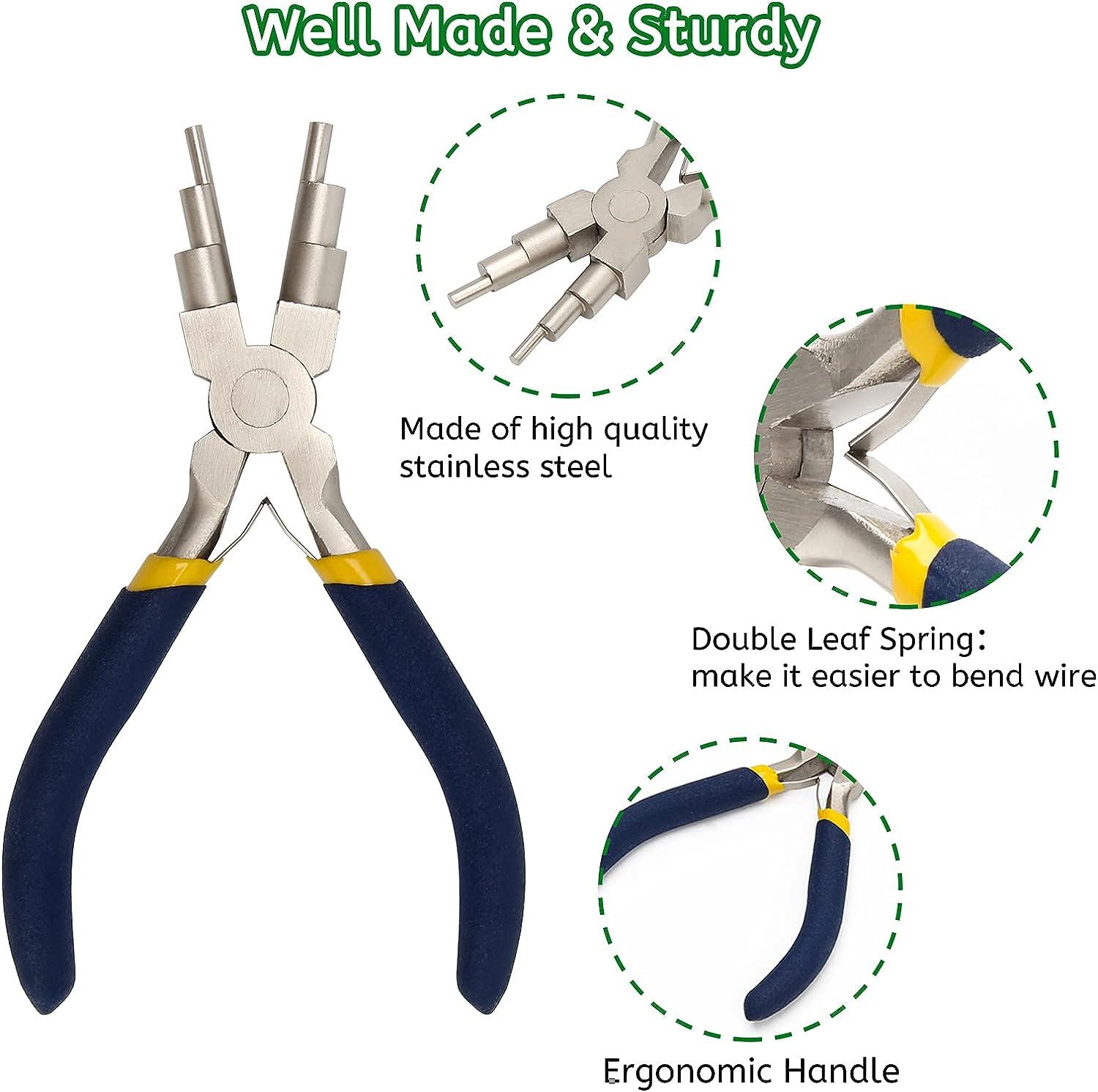 6 In 1 Bail Making Pliers Coolrunner 6 Step Wire Looping Pliers With Anti  Slip Handle Bail Making Pliers for Jewelry Making Wire Bending Tool for  Bending 3-10mm Bails Loops Hooks Jump Rings Blue