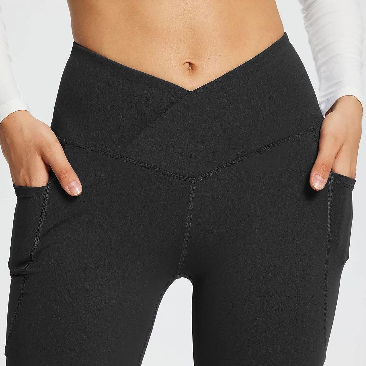 JGTDBPO Yoga Pants With Pockets For Women Casual Solid Color High