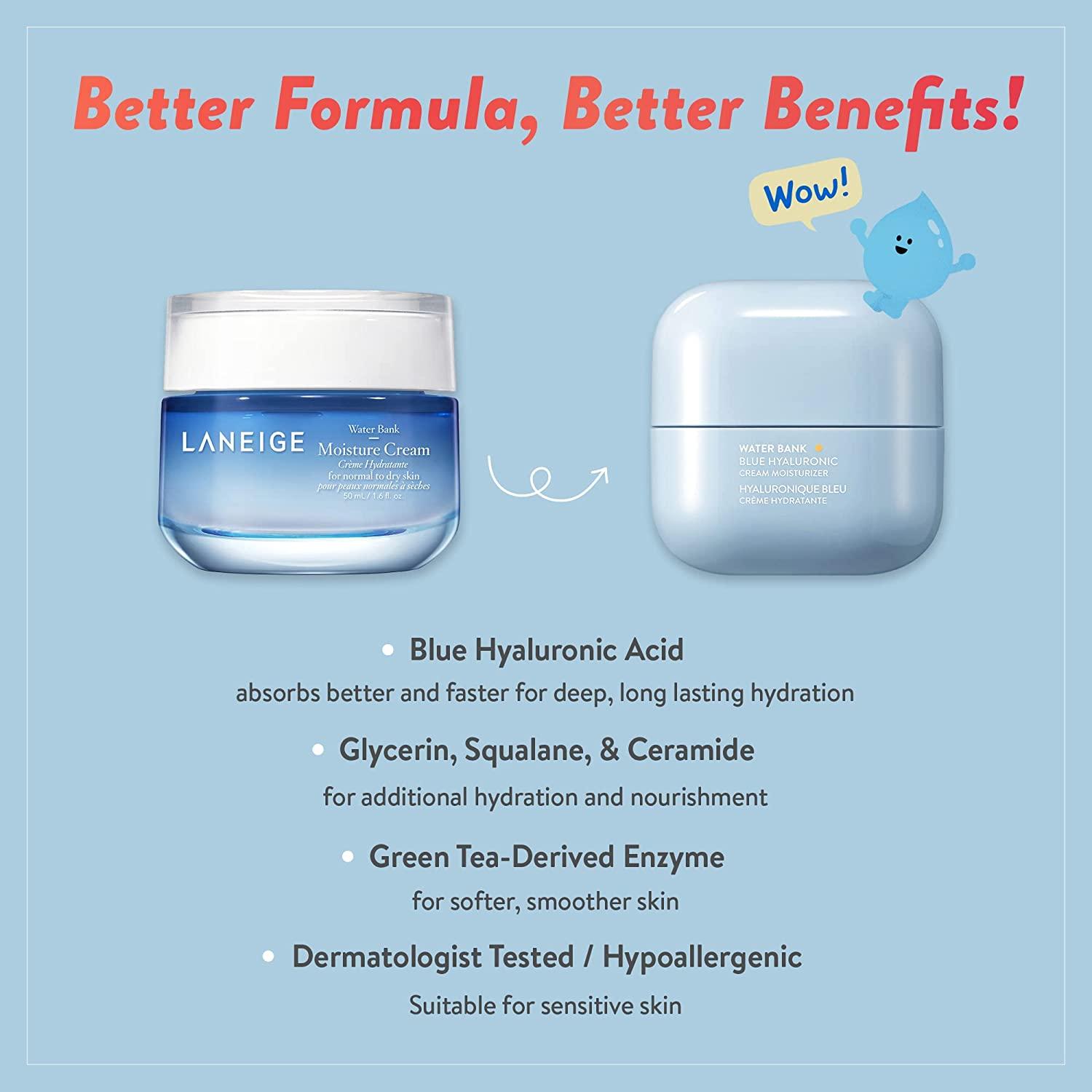 LANEIGE Water Bank Blue Hyaluronic Cream Moisturizer Hydrate and
