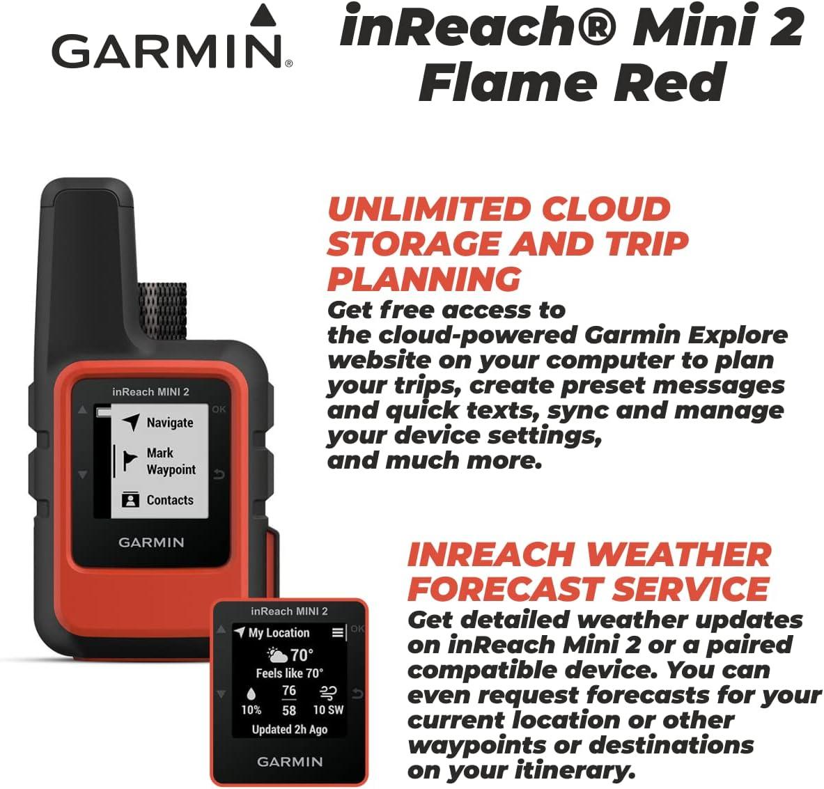 Garmin inReach Mini 2 Satellite Communicator (Flame Red) with