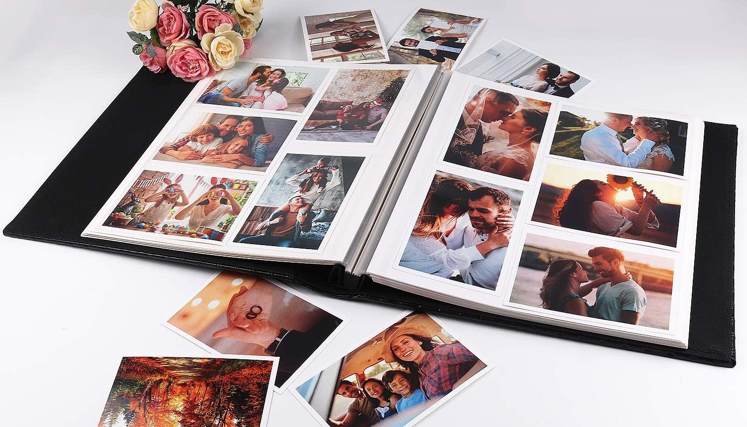 RECUTMS Picture Albums 4x6 for 600 Photos Black Pages 5 Per Page