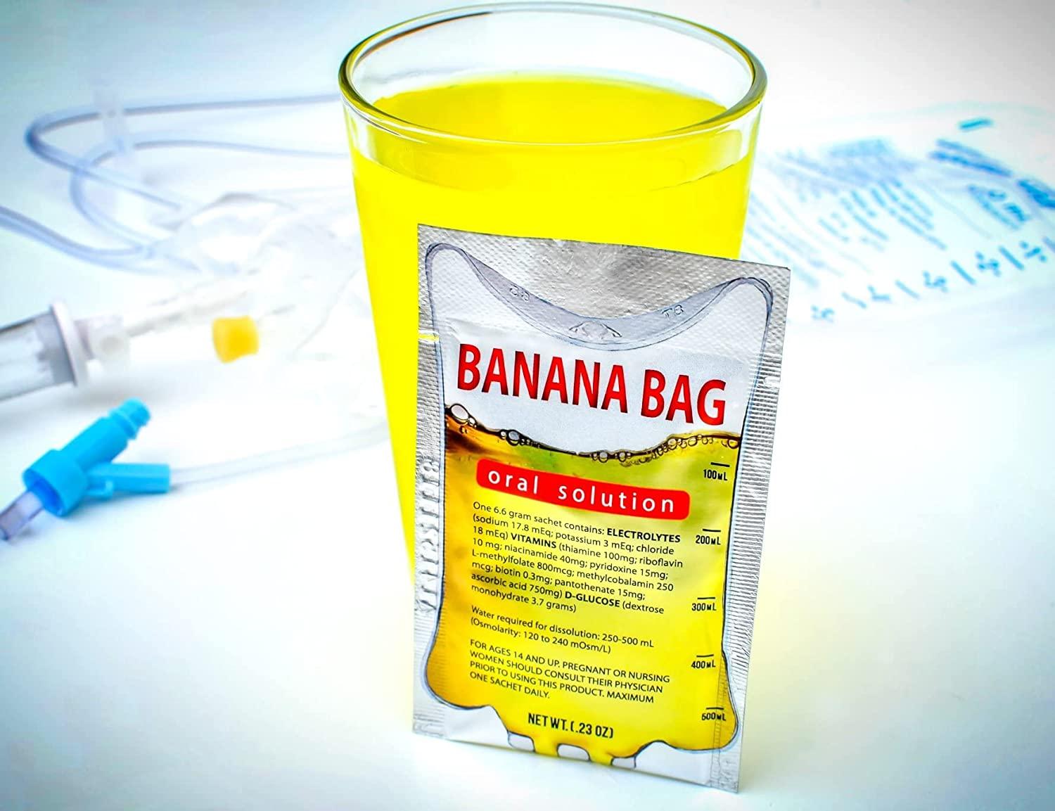 Banana Bag Oral Solution Electrolyte & Vitamin Powder Packet for