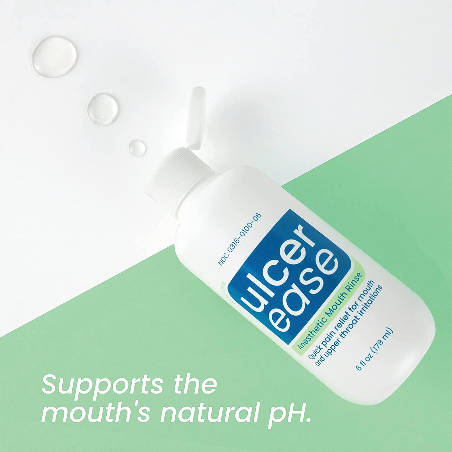 UlcerEase Anesthetic Mouth Rinse 6 Fl Oz Updated Packaging