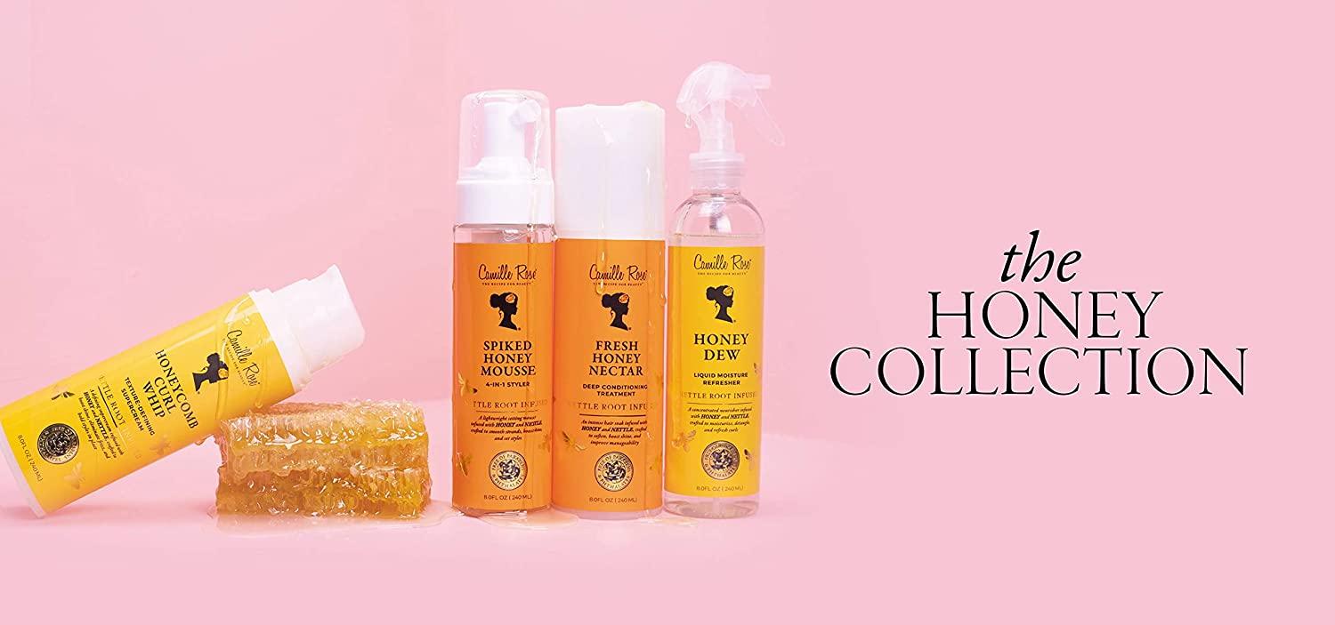 Camille Rose Spiked Honey Mousse 4in1 Hair Styler for Defined Curls, Style Hold, Nourishment