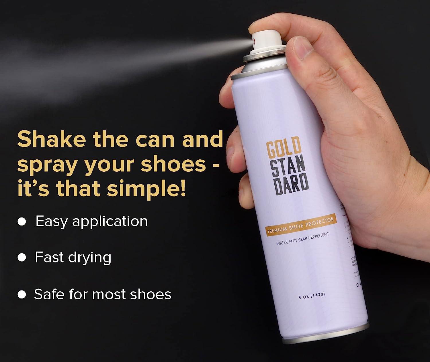 Gold Standard Premium Water-Repellent Shoe Protector Spray 5 Oz. Suede Shoe  Protector Spray Waterproof Formula Repels Water and Stains - Leather,  Nubuck, Suede, Canvas, White Sneaker Protector Spray