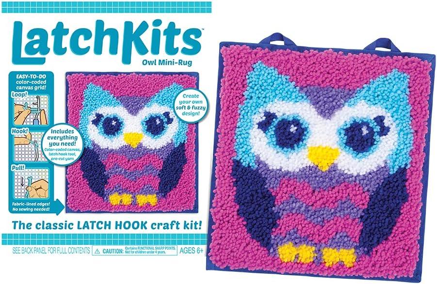 CRAFTILOO DIY 2 Rug Pencil Cases Latch Hook Kits for Kids Sewing