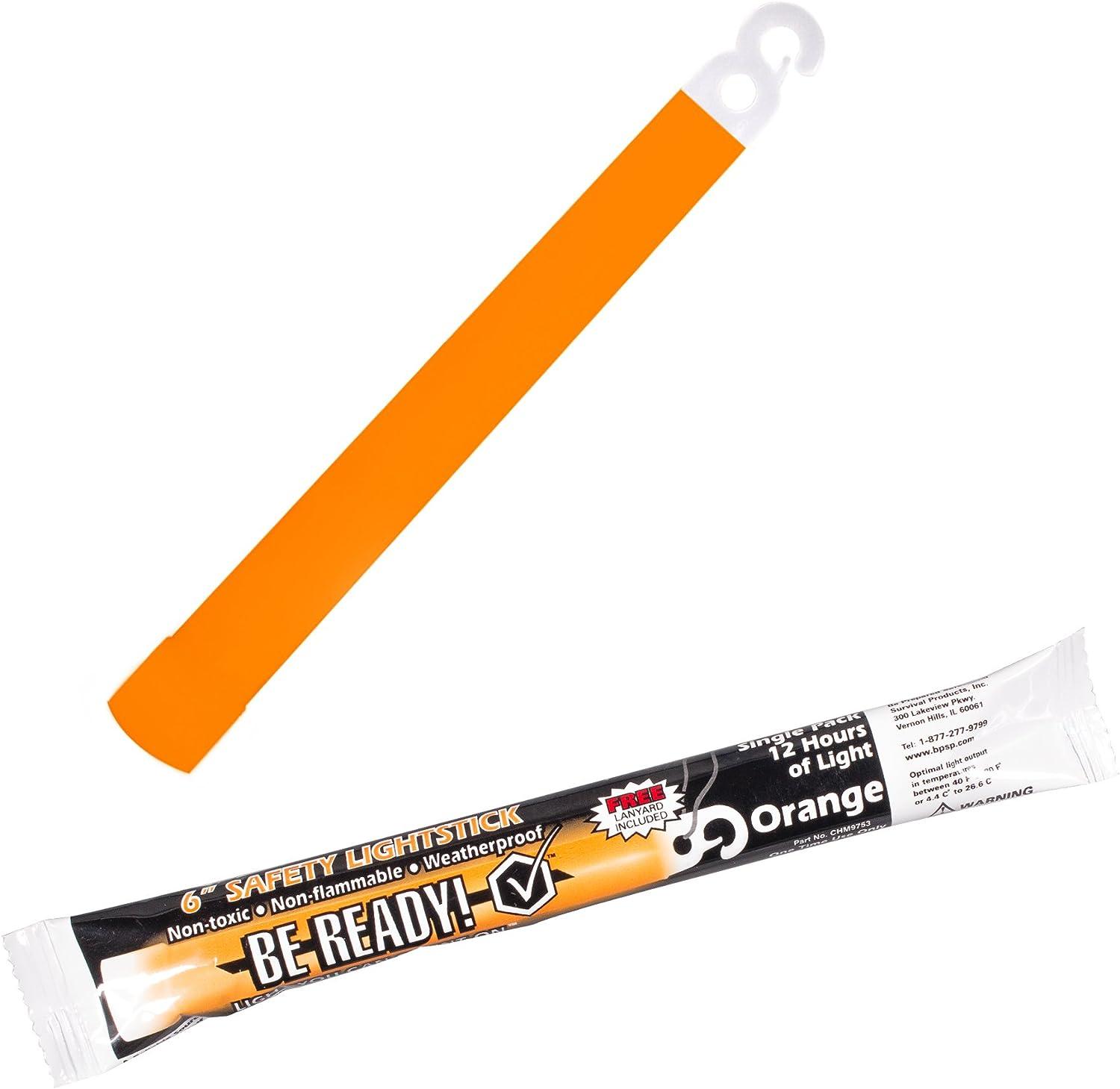 Be Ready 12 Pack Orange Chemical Light Industrial Glow Sticks
