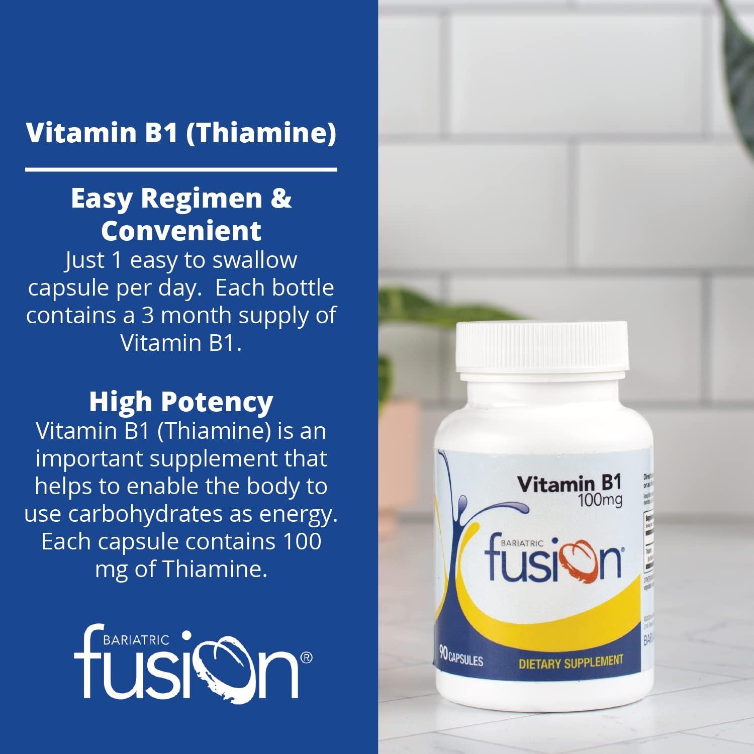 Bariatric Fusion Vitamin B1 Capsules 90 Count For Gastric Bypass