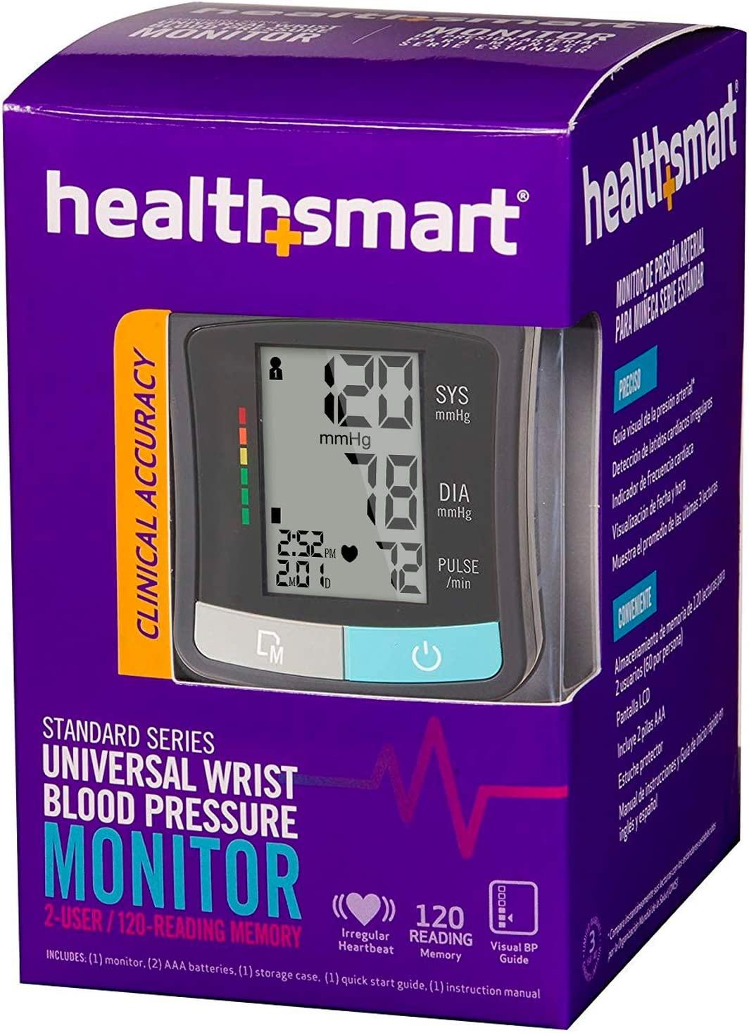 Healthsmart Select Series Clinically Accurate Automatic Digital Upper Arm Blood  Pressure Monitor, Black & Gray