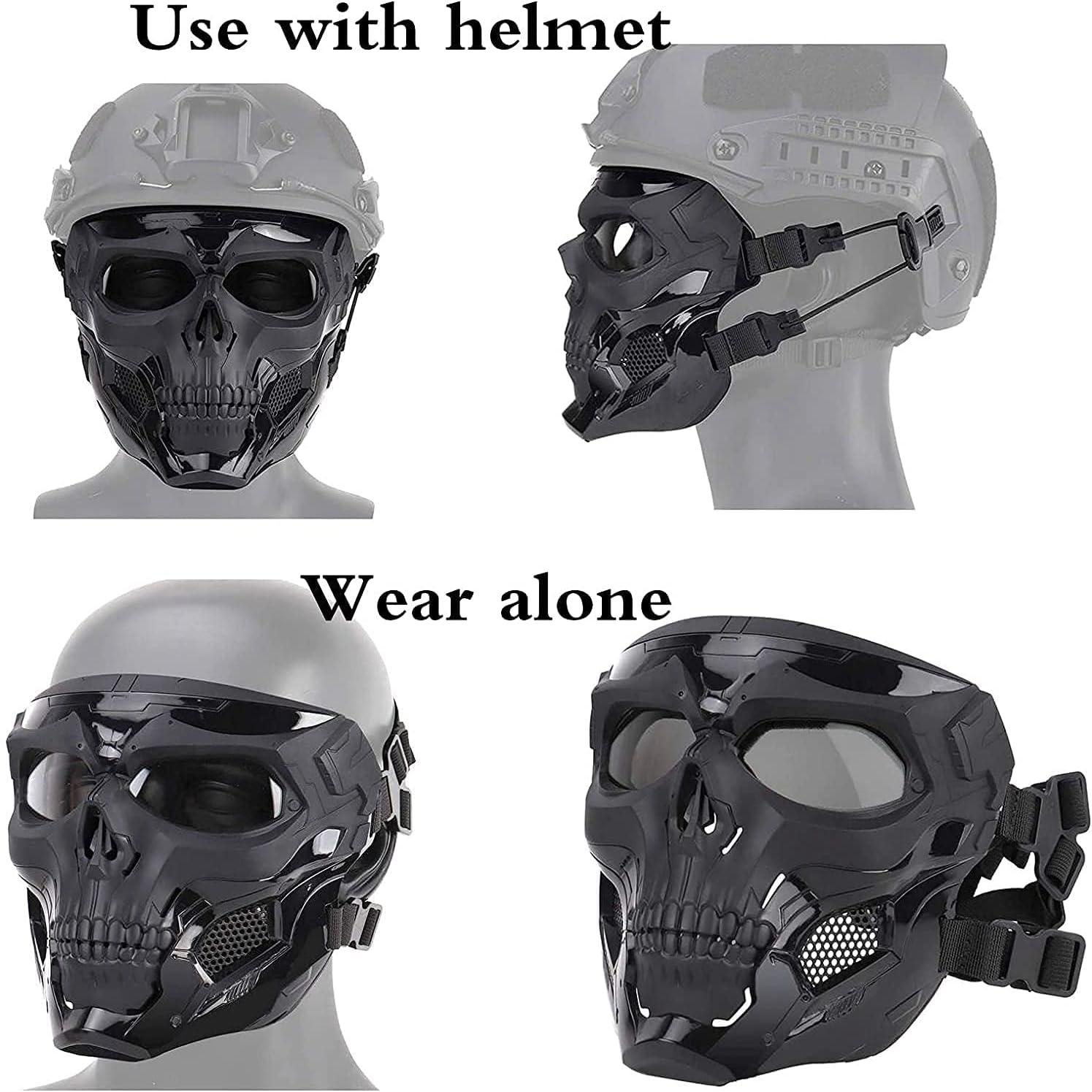 Tactical Skull Full Mask Hood Headdress with Adjustable