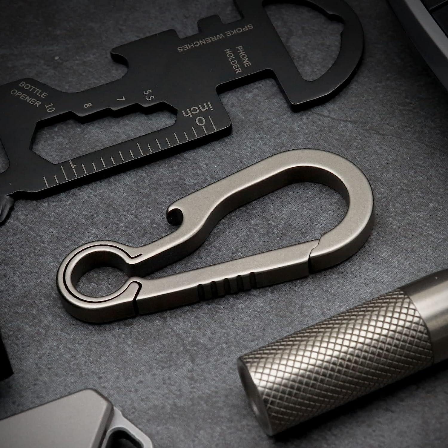 Green Beret Tactical Titanium Carabiner Keychain Clip Minimalist Keychain  Key Clip EDC Quick Release Hooks