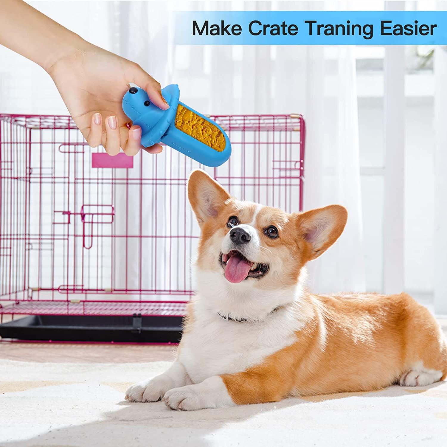 Dog Training Toy/Dog Training Aid, Dog Crate Toy Training Tool for Secures  to Crate Peanut Butter Toy, Puppy Crate Treat Holder, Dog Kennel Therapy  Training Slow Feeder Toy for Reduces Anxiety Blue