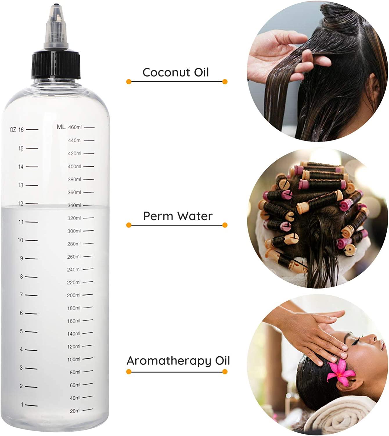 16.9oz Hair Dye Bottles, Segbeauty Measured TwistOn Top Tip Cap Hair Color Squeeze Bottle with