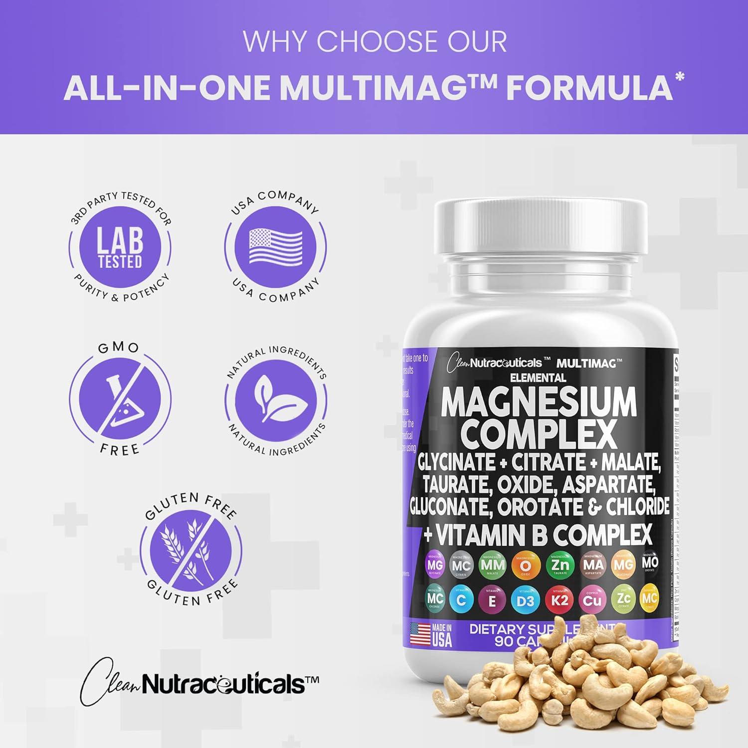 Magnesium Complex 2285mg with Magnesium Glycinate Citrate Malate Oxide