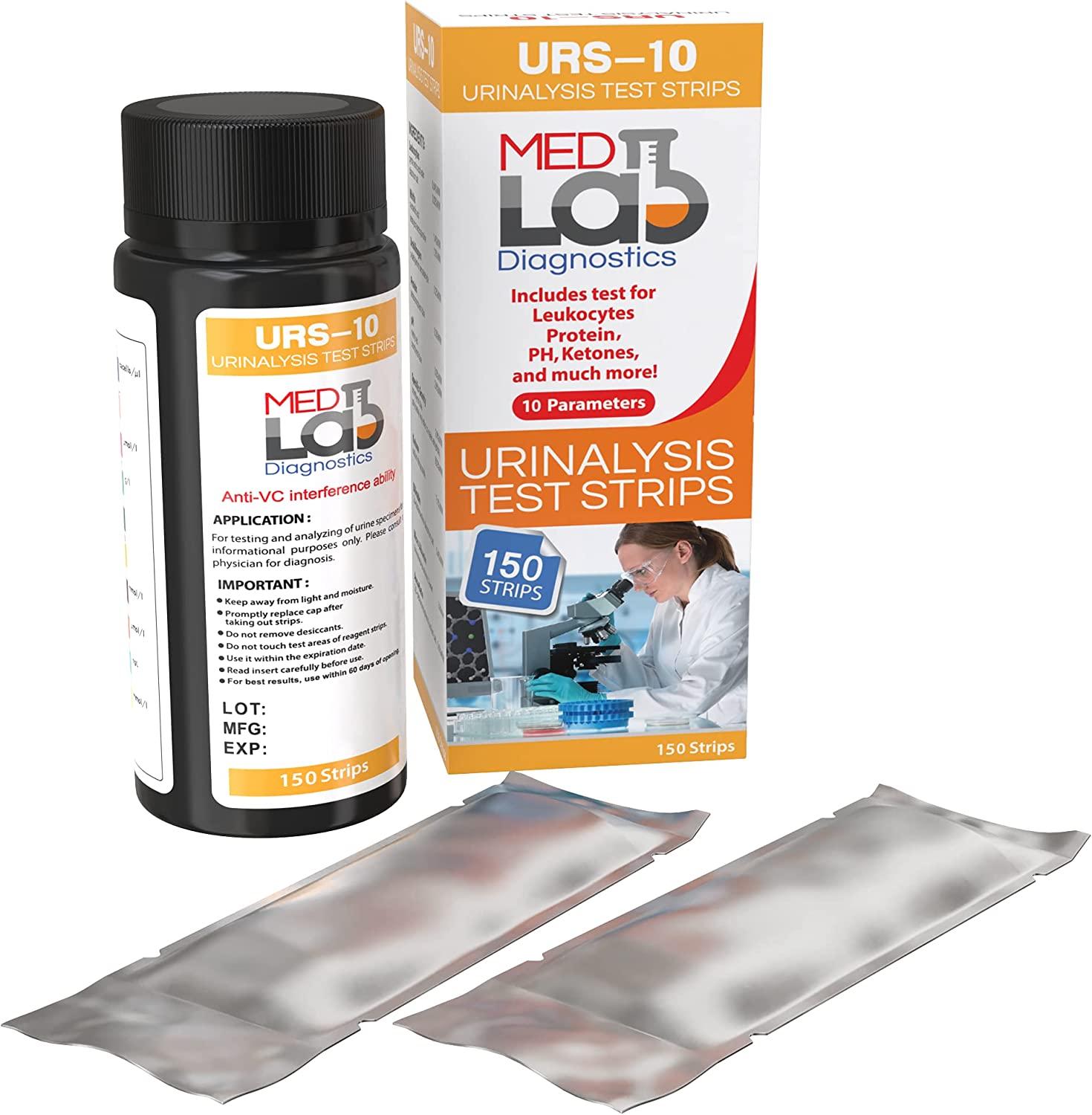 150 Count Urine Test Strips Tests for Ketosis, pH, Protein, UTI