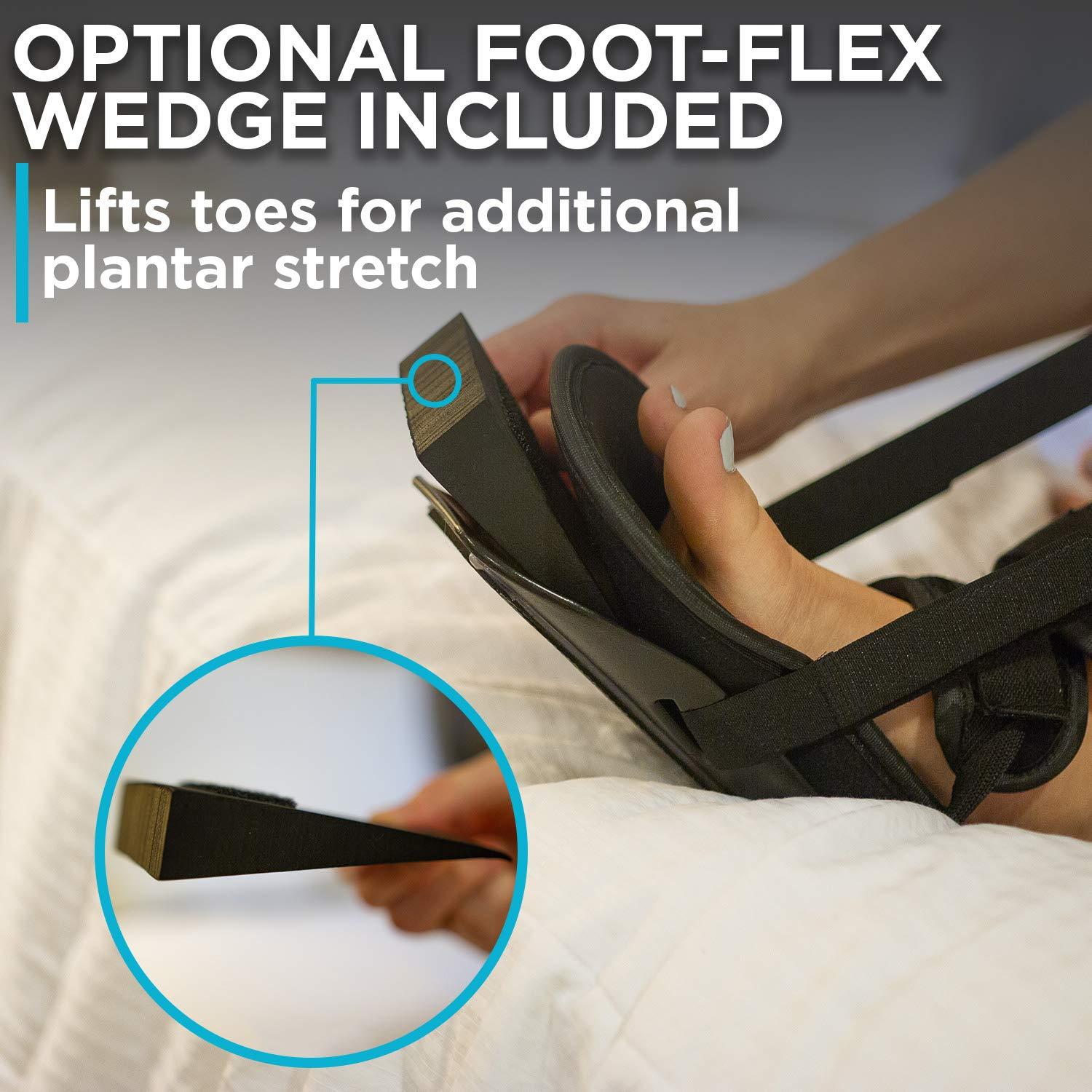 BraceAbility Sleeping Stretch Boot - Plantar Fasciitis Night Foot Splint  Adjustable Achilles Tendonitis Brace for Fascia, Tendon and Calf  Stretching