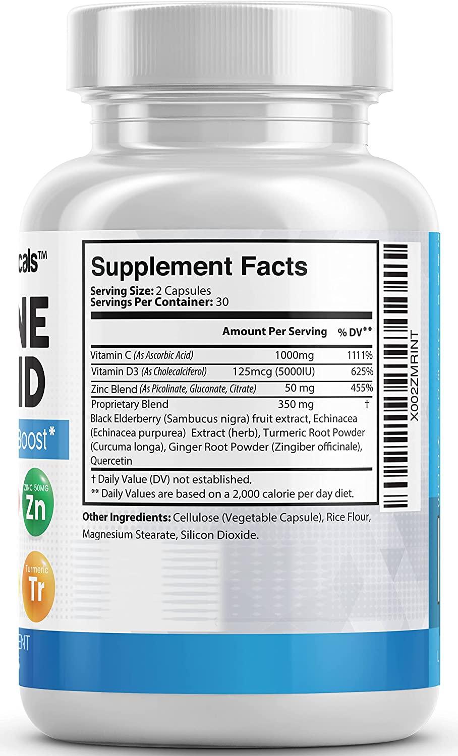 Immune Defense Support Supplement 8-in-1 with Zinc, Quercetin, Vitamin ...