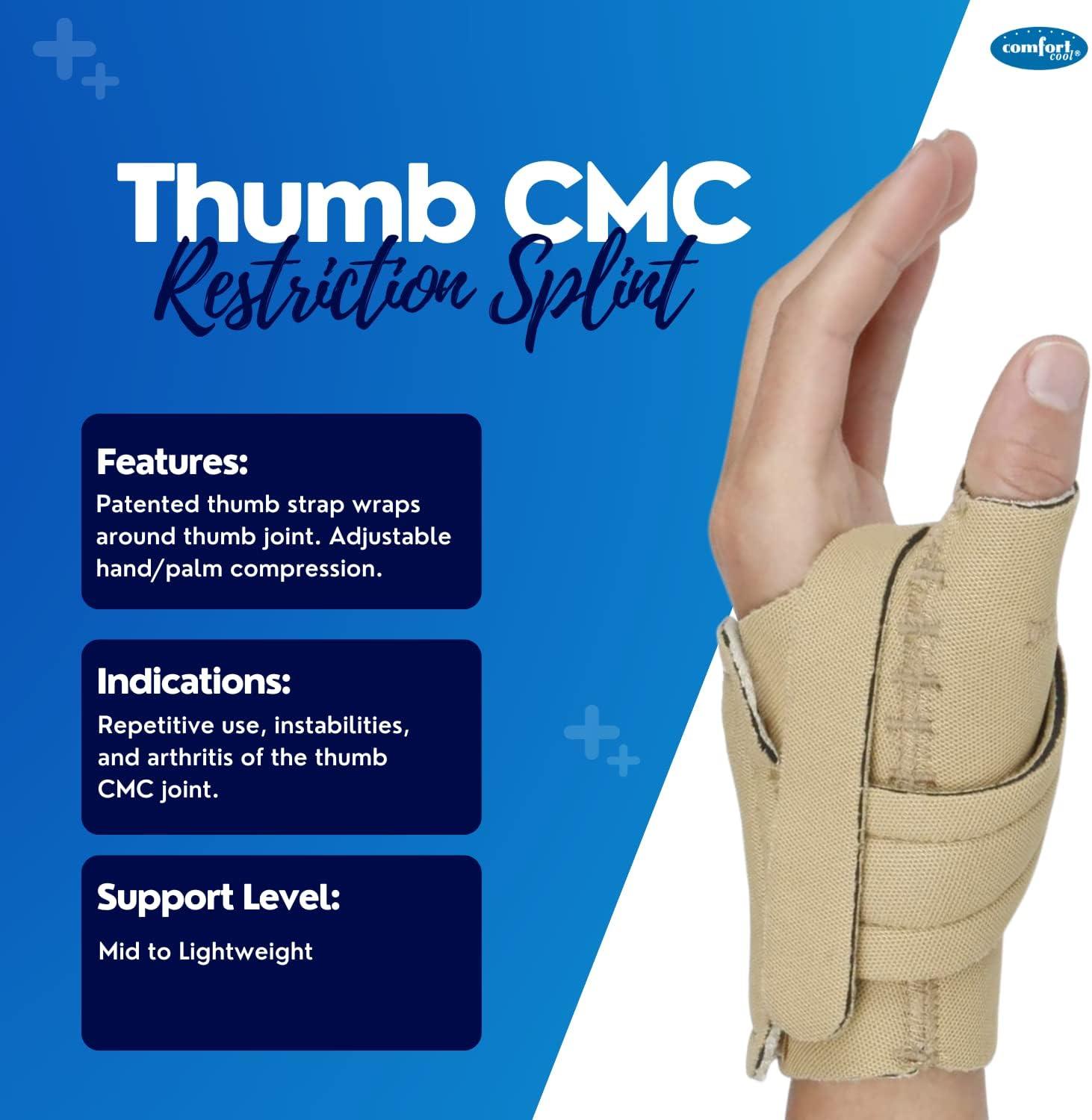 Comfort Cool Thumb CMC Restriction Splint. Beige Patented Thumb Brace
