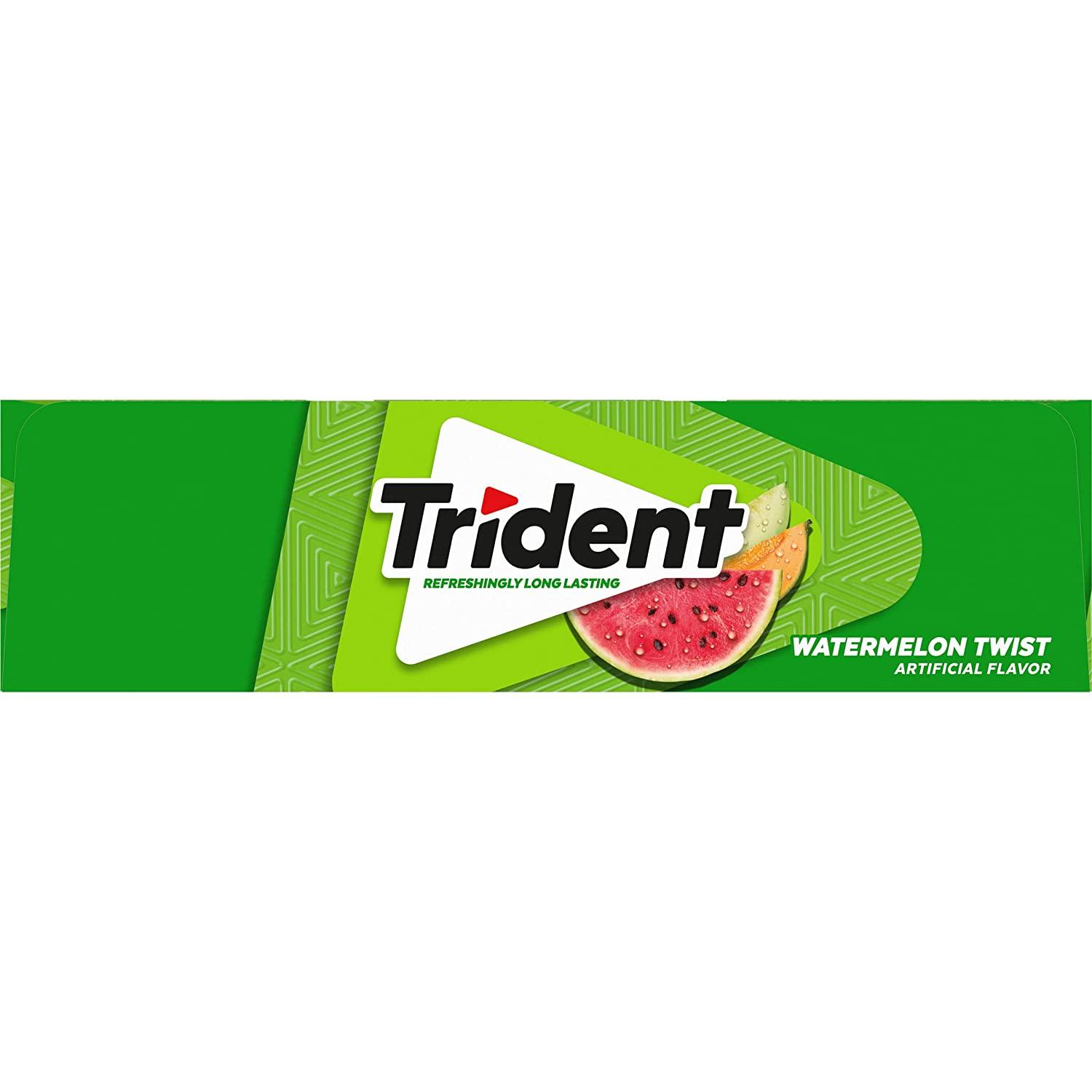 Trident Watermelon Twist SugarFree Gum 12 Packs, 14 Count per Pack
