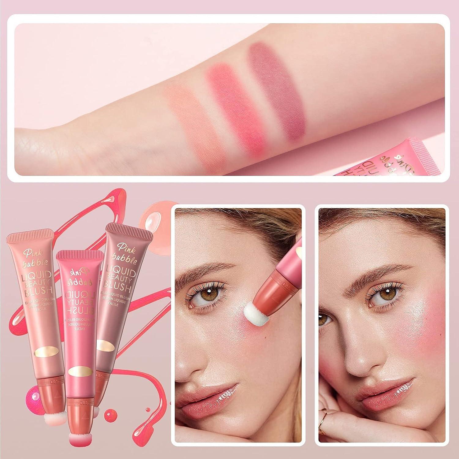 Liquid Blush Makeup Wand Velvet Cream Blush Stick for Cheeks and Lips