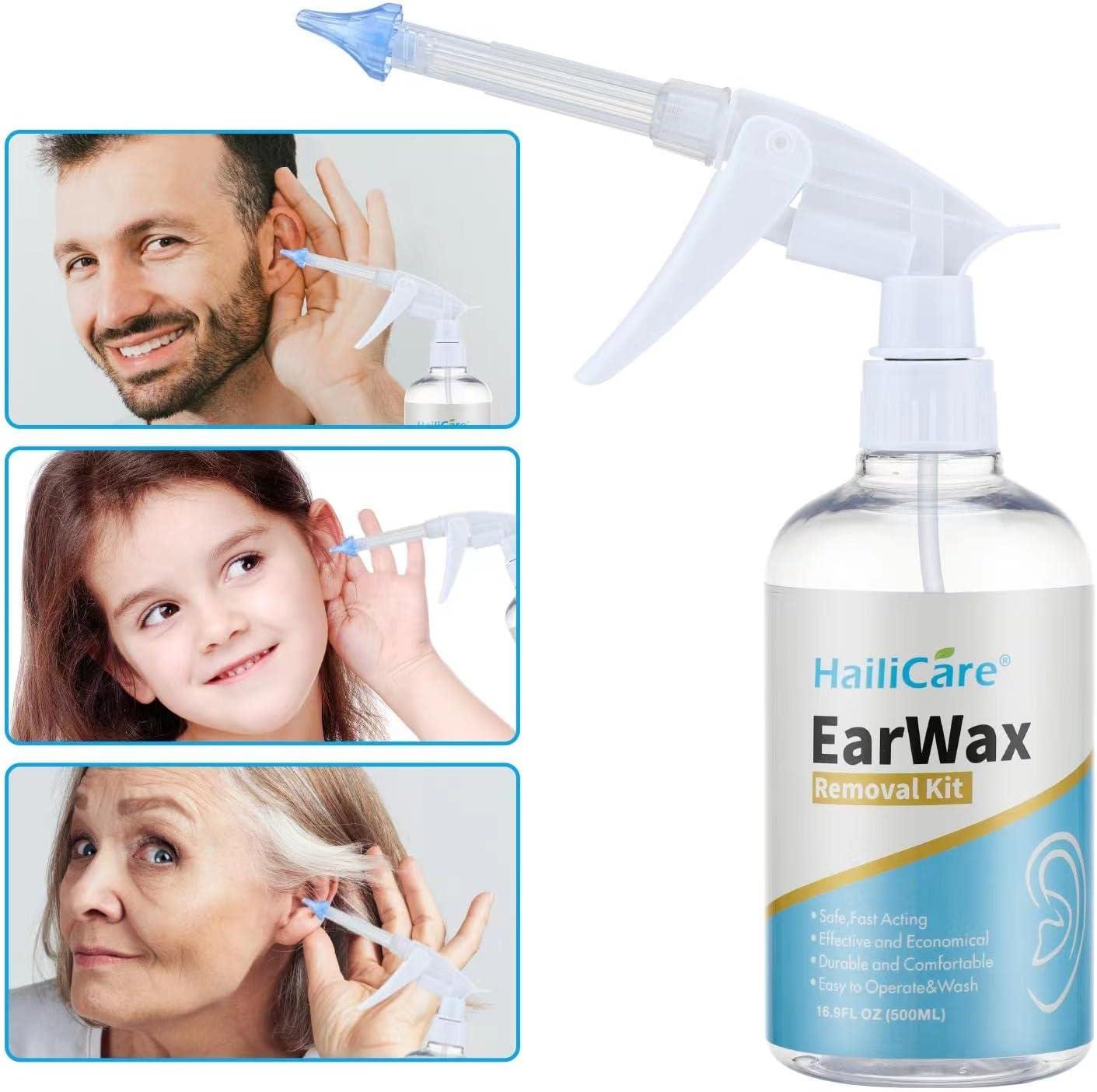 Ear Wax Removal Kit Manual Ear Irrigation Flushing System with Ear Muff