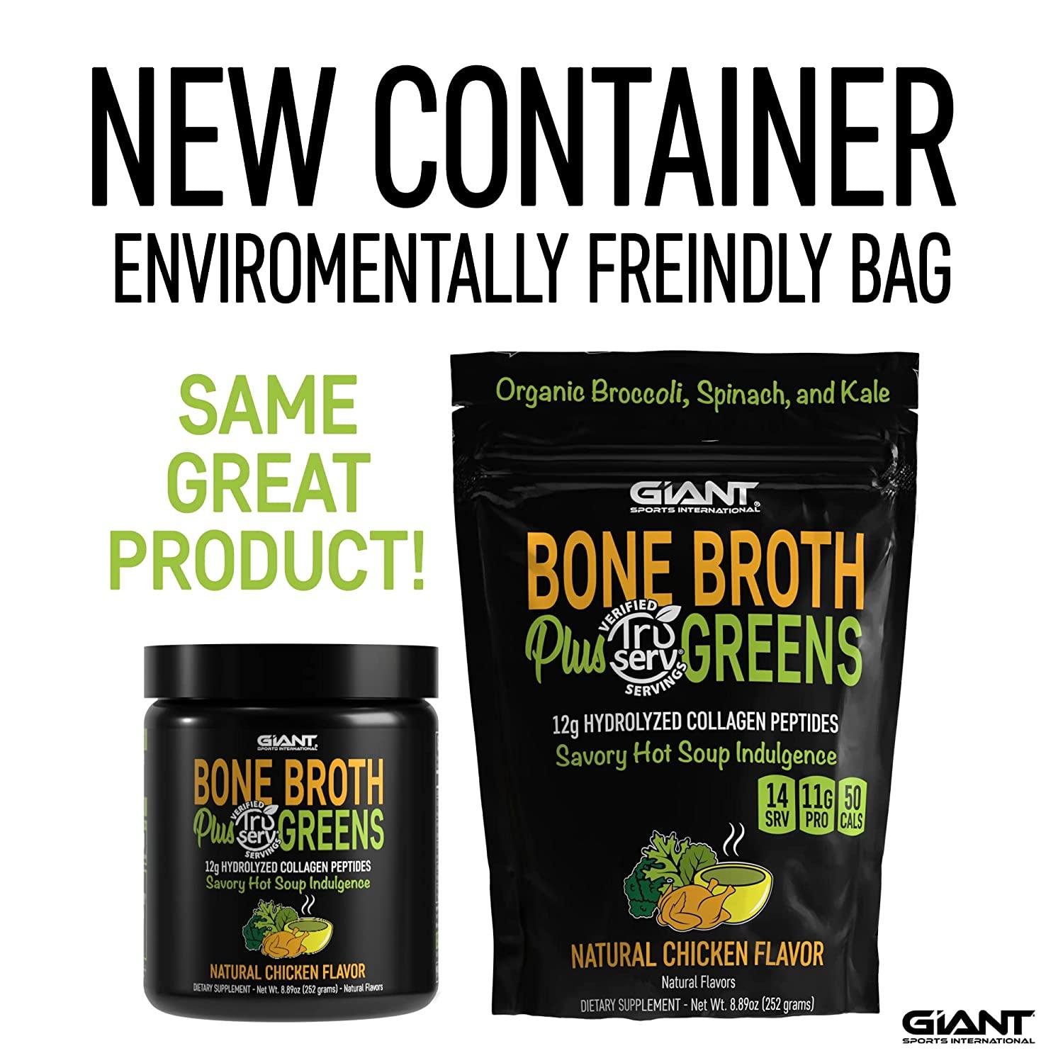 Giant Sports Bone Broth Plus Greens Organic Super Greens Powder