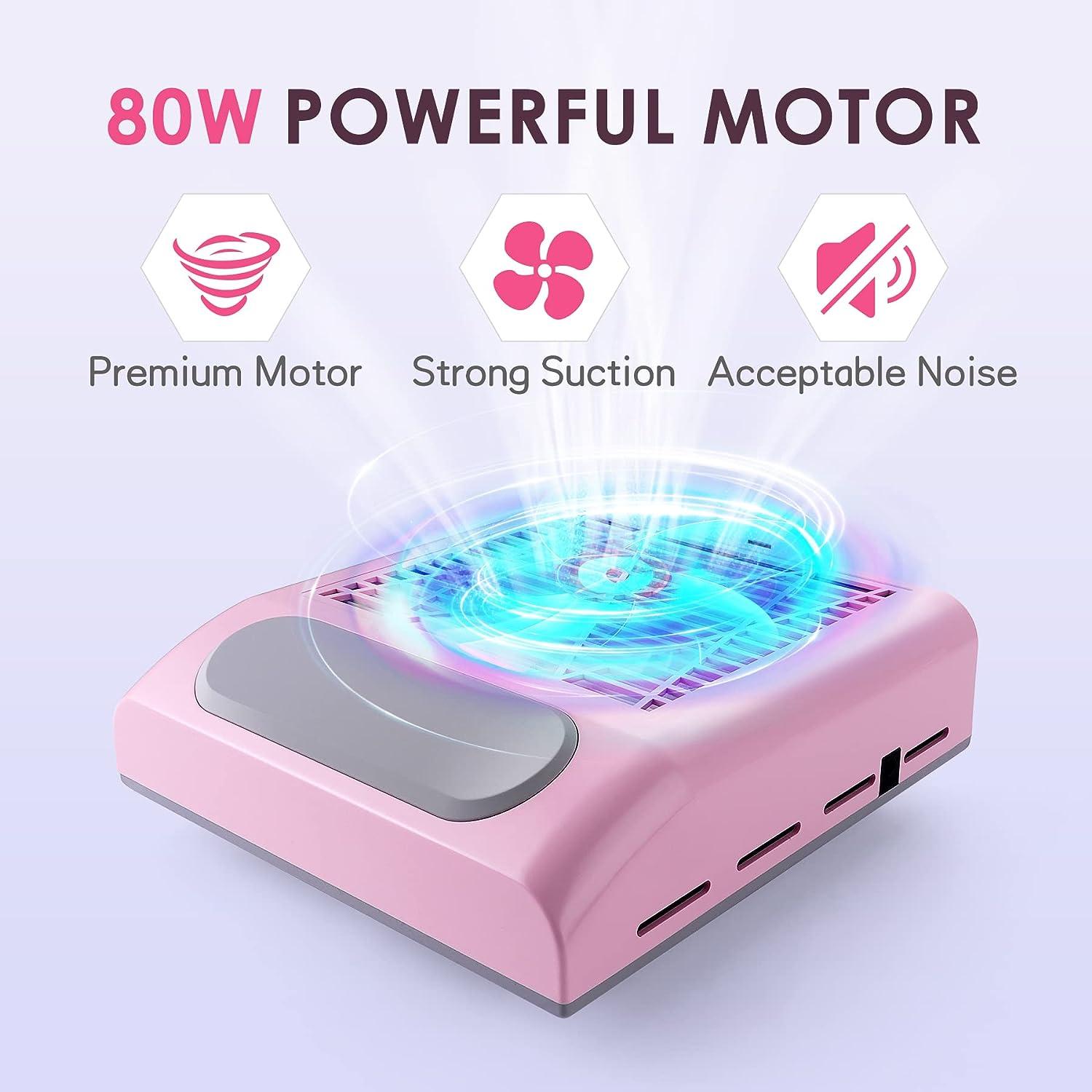 AREMOD Nail Dust Collector Vacuum, 60W High Power Nail Vacuum Cleaner Fan Reusable - View #4