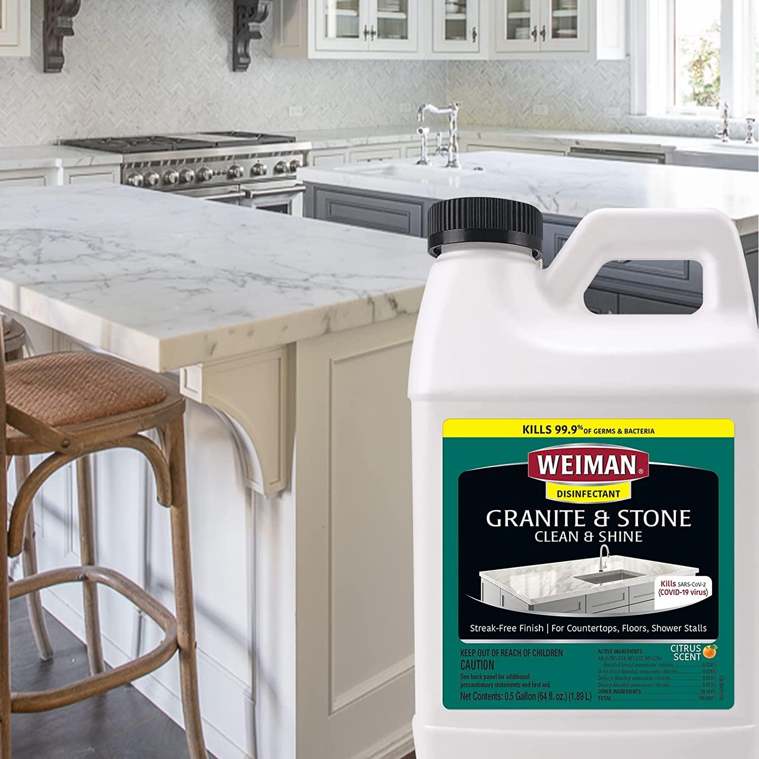 Weiman Disinfecting Granite Daily Clean Shine Refill 64 Oz Safely