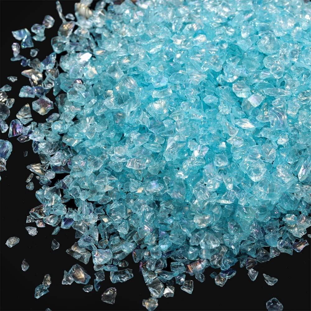 GRISUN Silver Crushed Glass for Crafts, 2 Pounds Jar 3-6mm Reflective  Tempered Glass Gravel Stone, Broken Glass, Fire Gems Chips for Crafts Resin