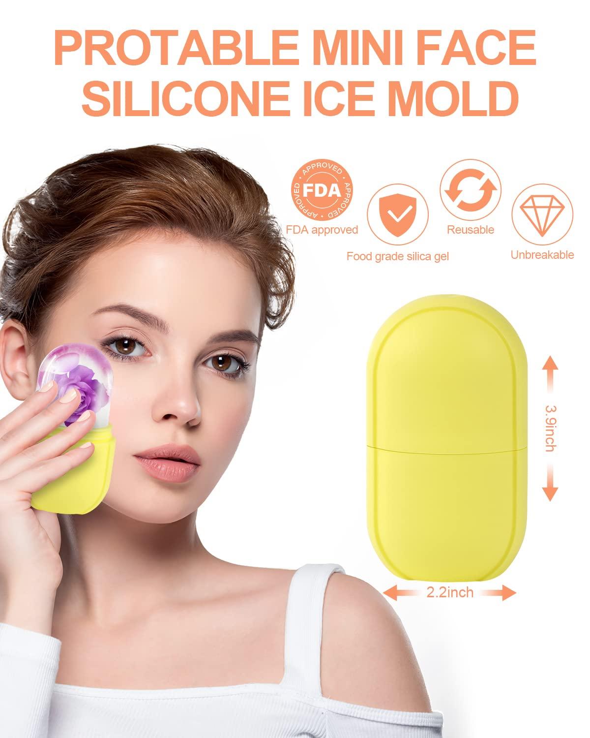 HOTBEST Ice Facial Rollers Silicone Portable Face Ice Mold Brighten  Lubricate Remove Fine Lines Facial Beauty Tool for Face Eyes Neck