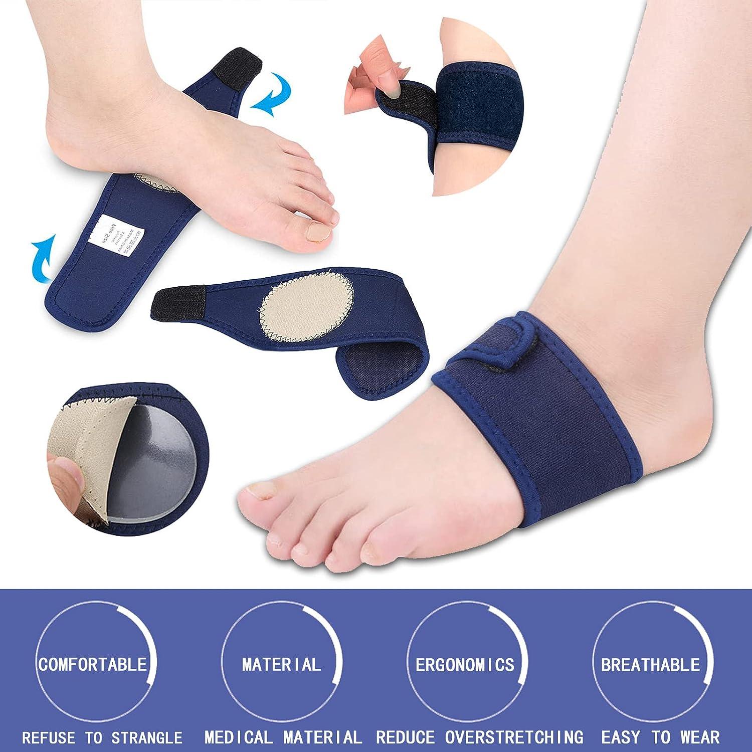 SUBAOQI 2 Pair plantar fasciitis relief foot band arch support brace