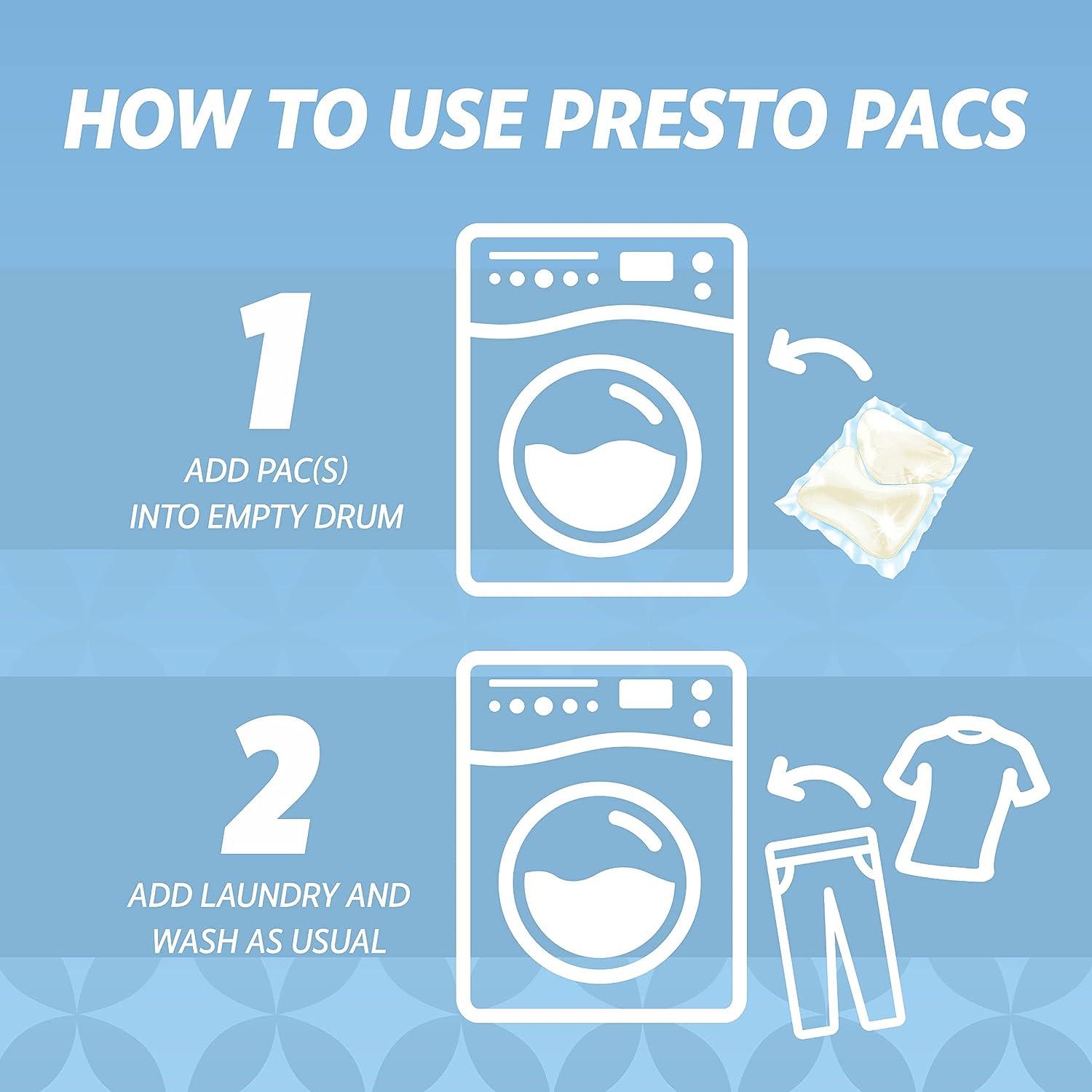 Amazon Brand Presto! Laundry Detergent Pacs, Fresh Scent, 96 Count