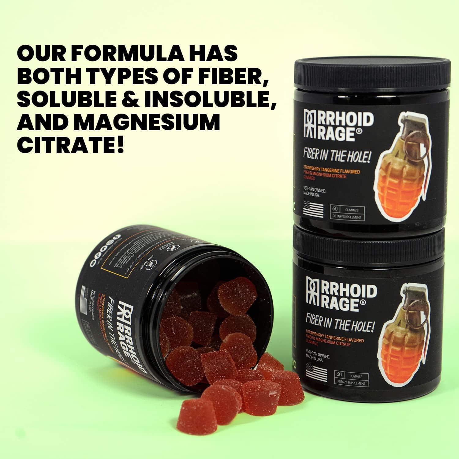Rrhoid Rage Fiber and Magnesium Gummies Supports Digestive Health