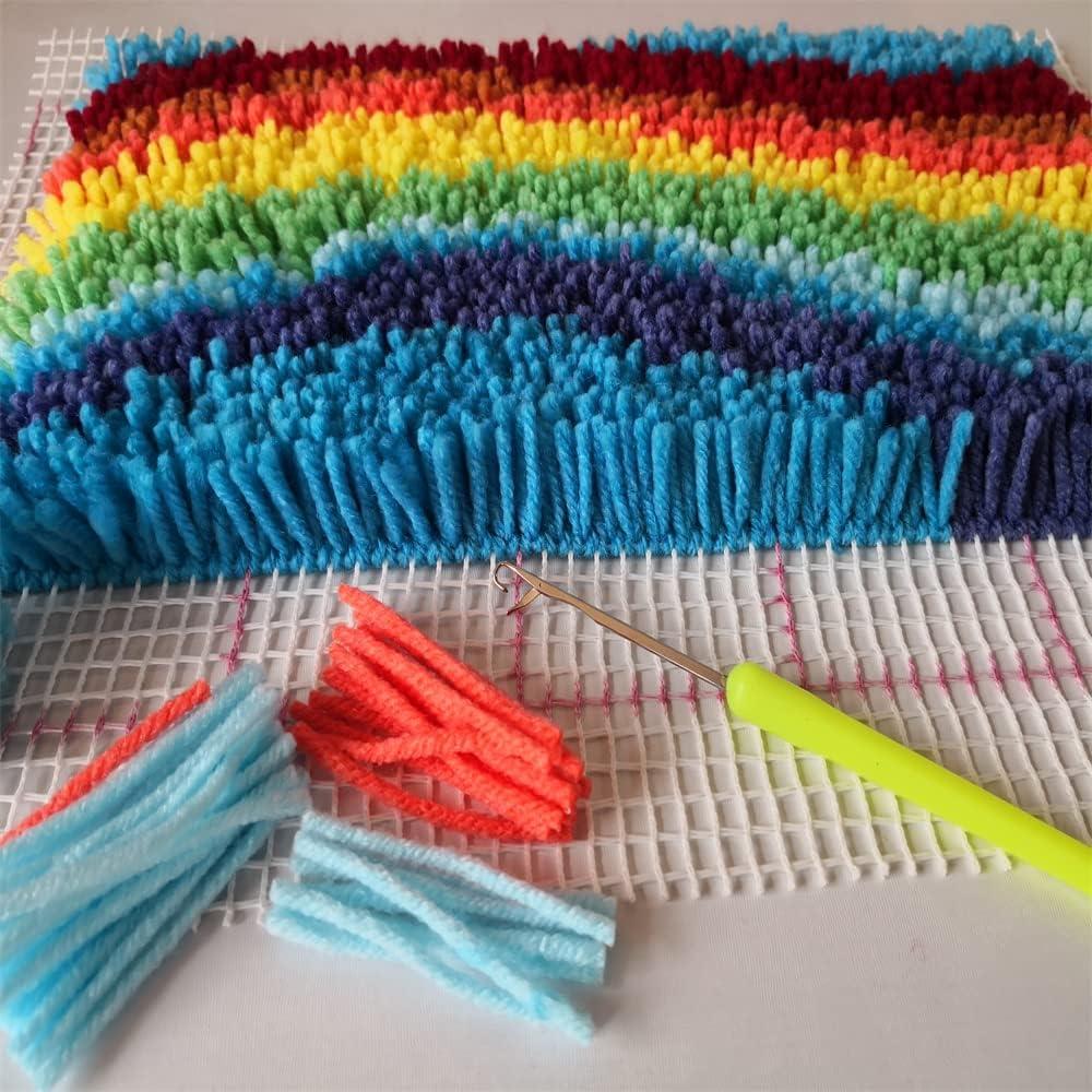 37-45 Colors Latch Hook Kit Colorful Yarn Bundles Cut Rug Yarn DIY Latch  Hook Yarn for Handmake Craft Sewing Knitting for Kids Adults (9pcs)