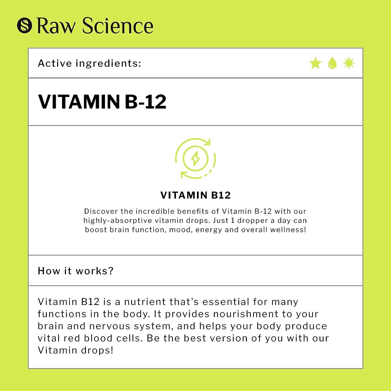 Vitamin B12 Liquid Drops 5000mcg Sublingual Supplement - Methylcobalamin  for Energy & Mood Boost - Metabolism & Health Support - Maximum Absorption  - Men & Women | Buy Now with Express International Delivery
