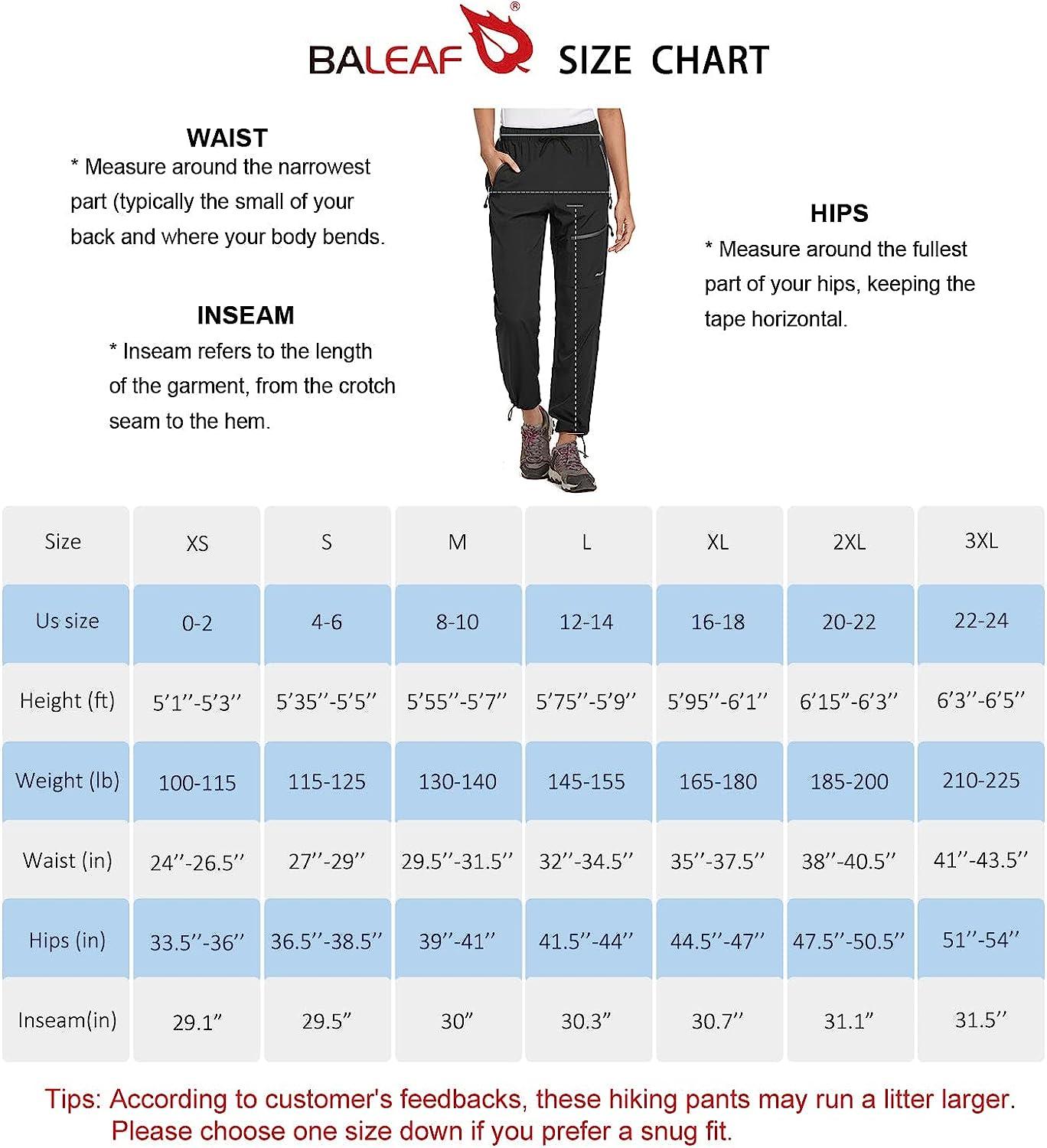 BALEAF Women's Hiking Pants Quick Dry Lightweight Water Resistant Elastic  Waist Cargo Pants for All Seasons